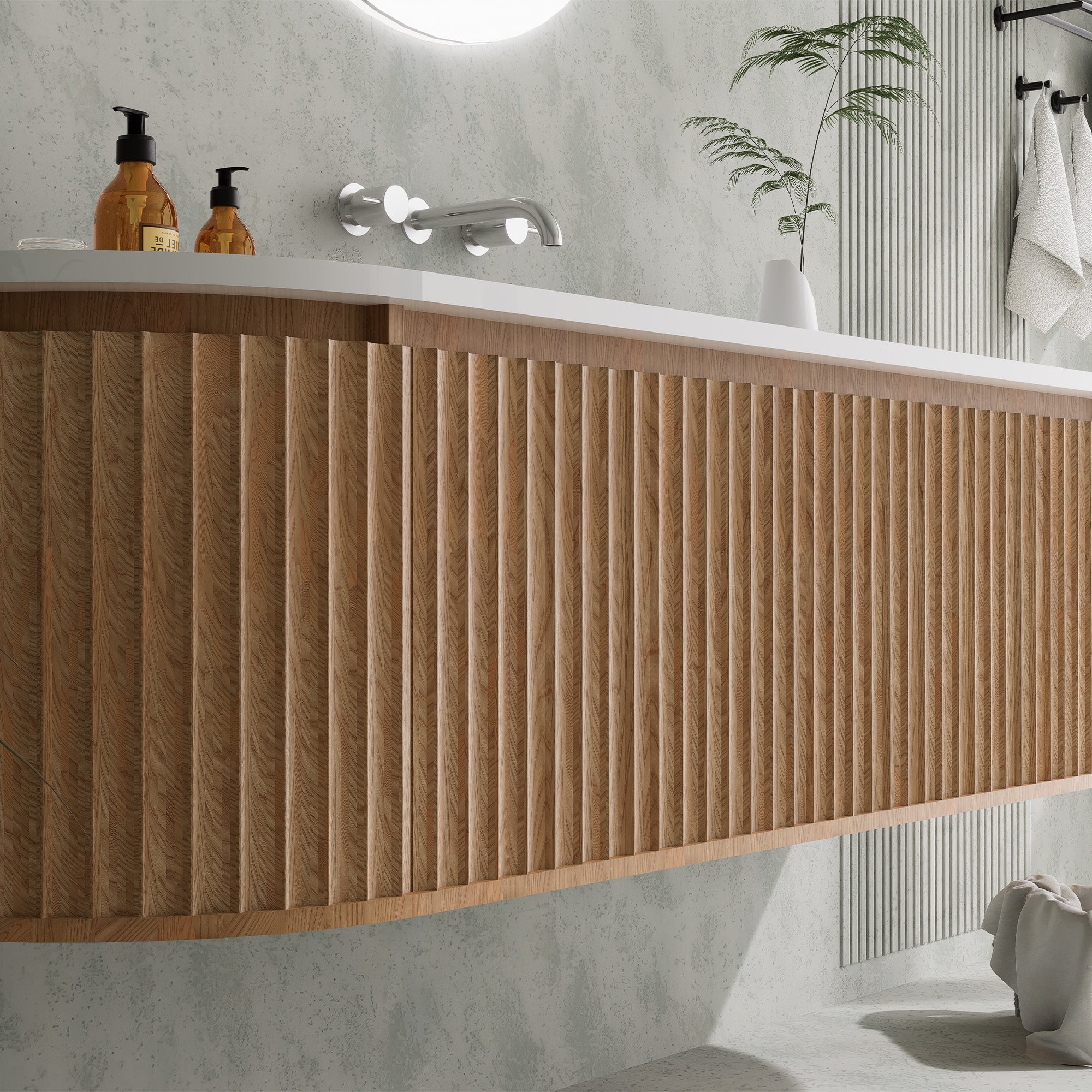 NOIRÉLLE Custom Bathroom Vanity Single Sink Cultured Marble Top Solid Wood Cabinet
