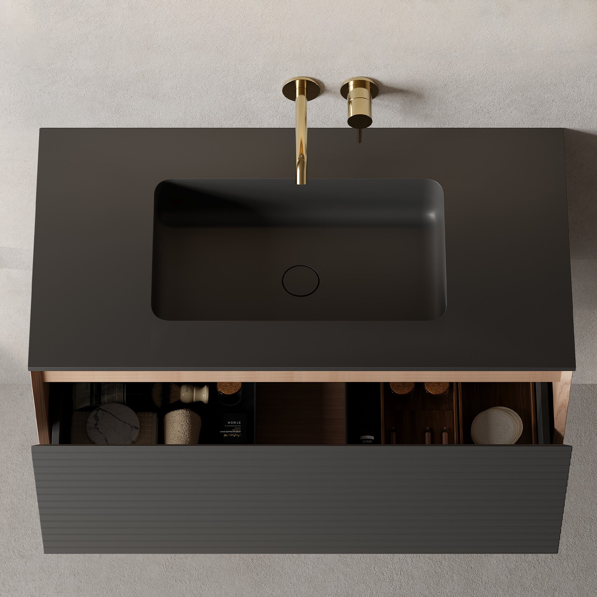STRATO Custom Bathroom Vanity Solid Wood with Veneer Acrylic Sink