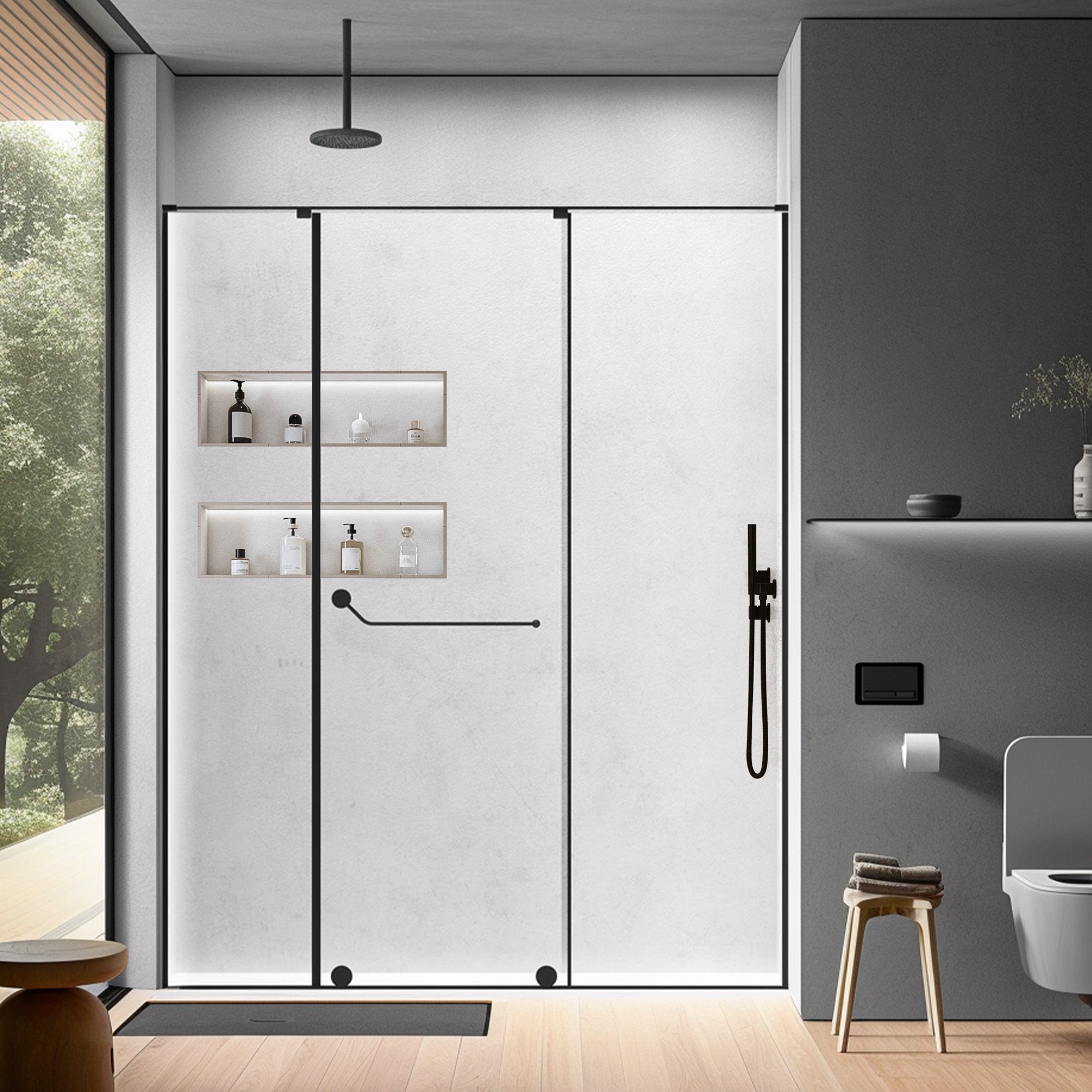 ZEPHIRE Customize Inline Shower Door with Ultra Clear Glass