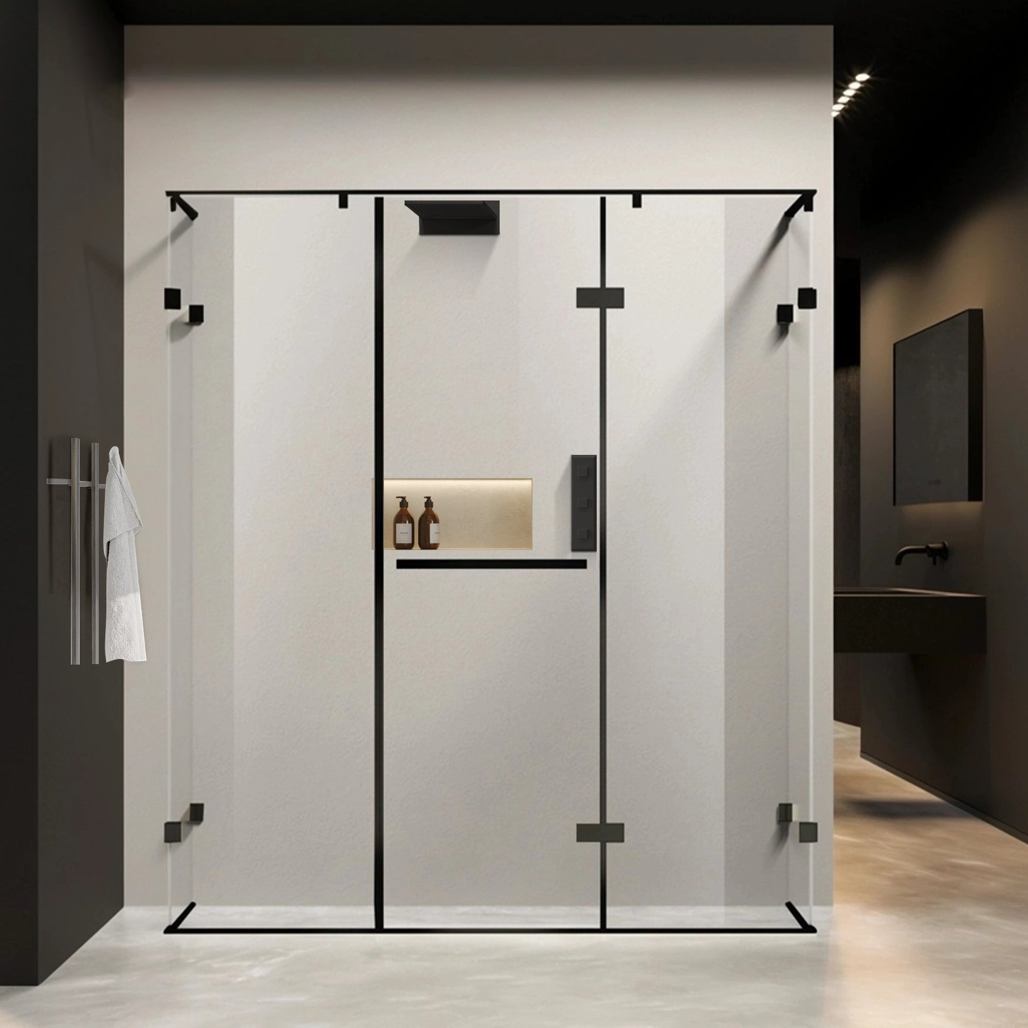 GLACIEN Customize U-Line Shower Door with Ultra Clear Glass
