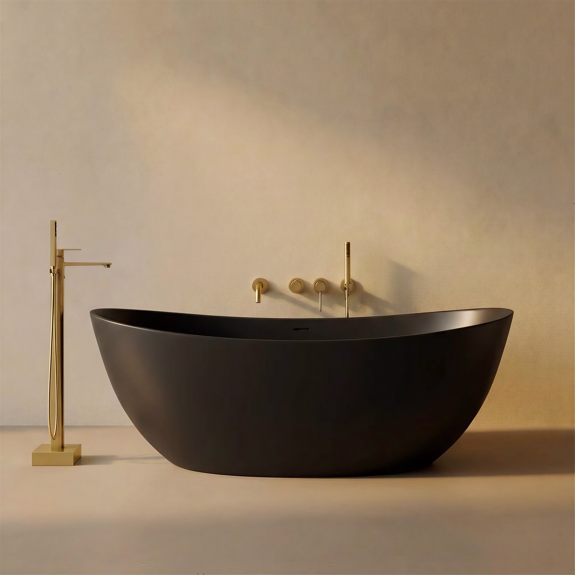 CALMAE High Back Freestanding Bathtub 65" For Full Body Relaxation