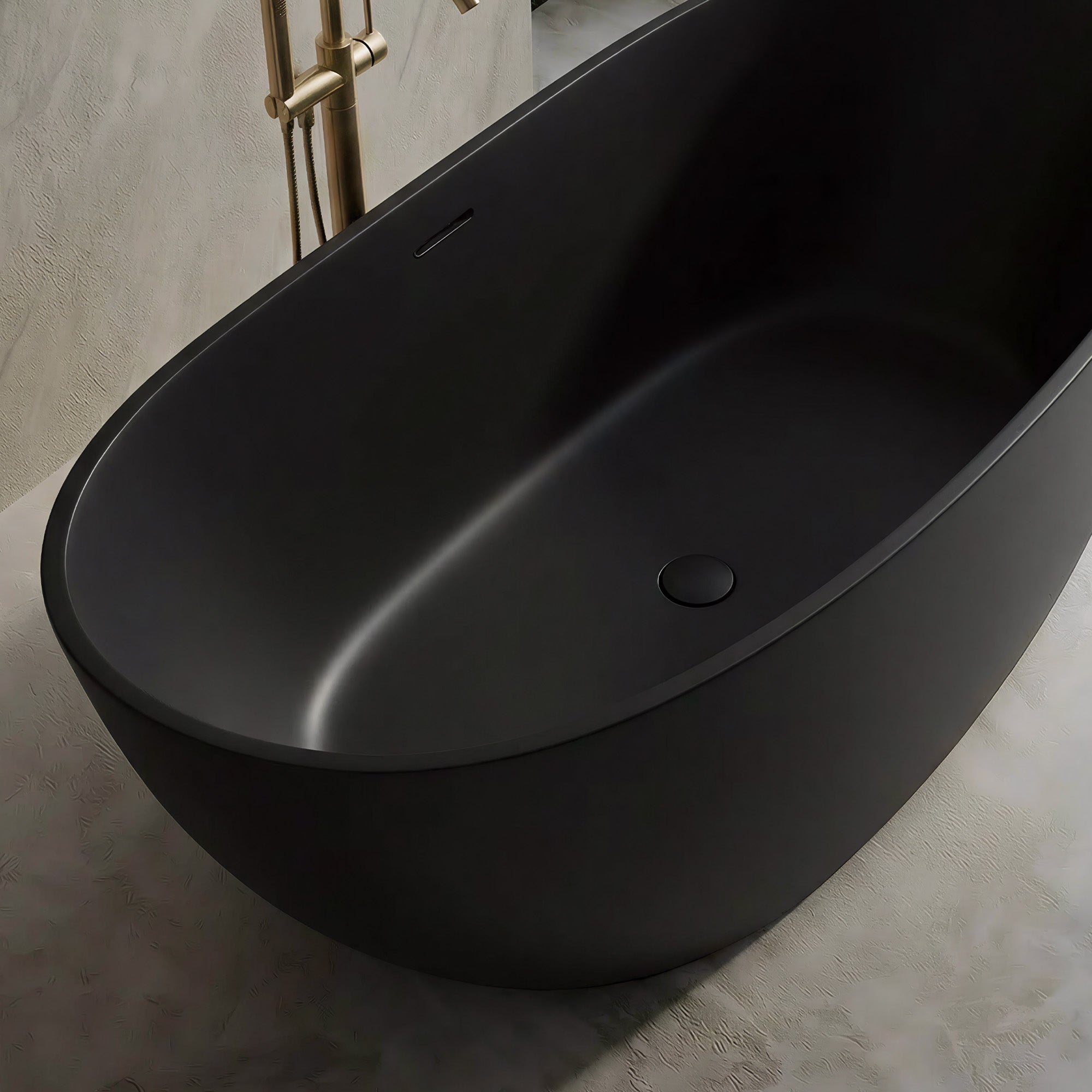 CALMAE High Back Freestanding Bathtub 65" For Full Body Relaxation