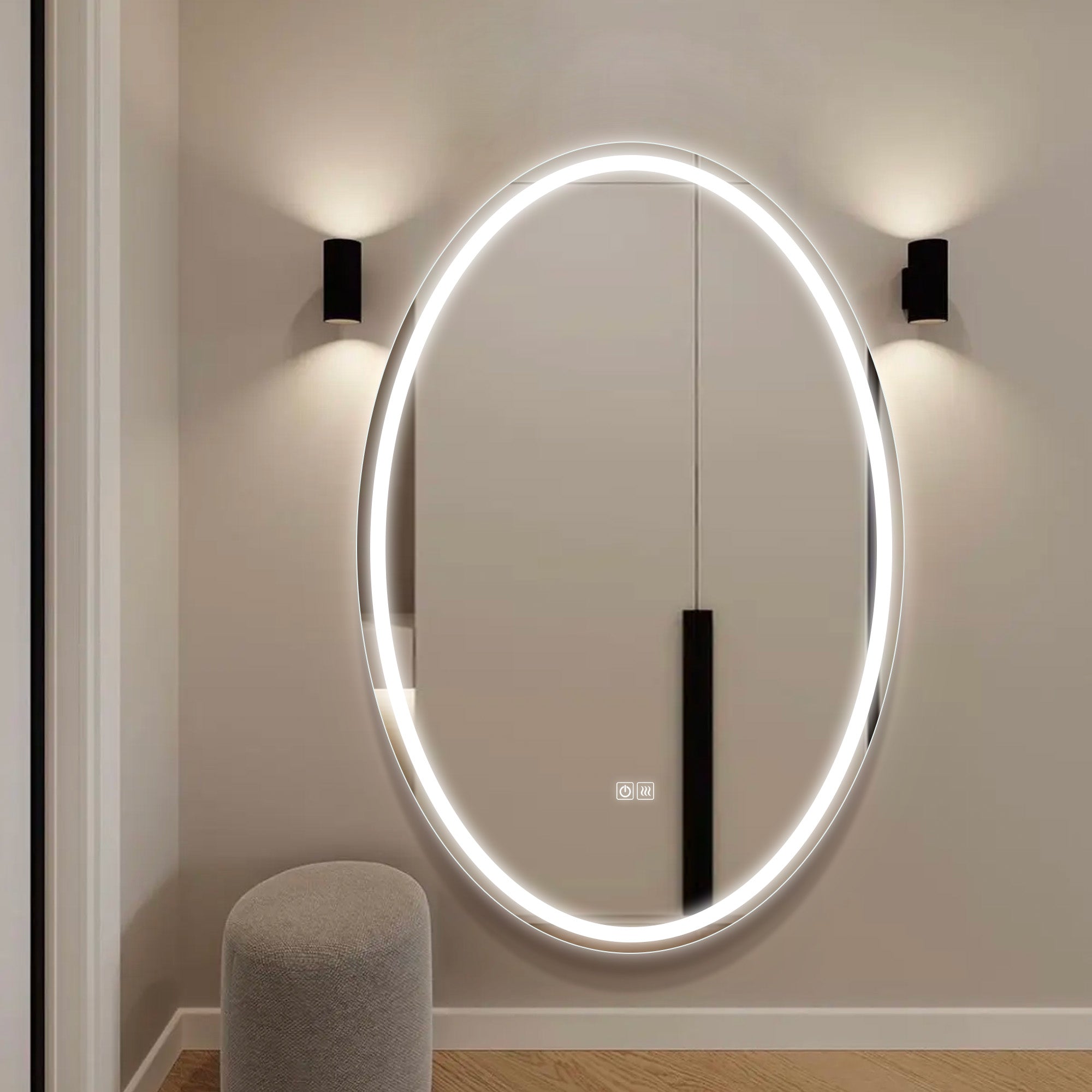 PLUTO Oval Custom LED Mirror Large Vanity Mirror