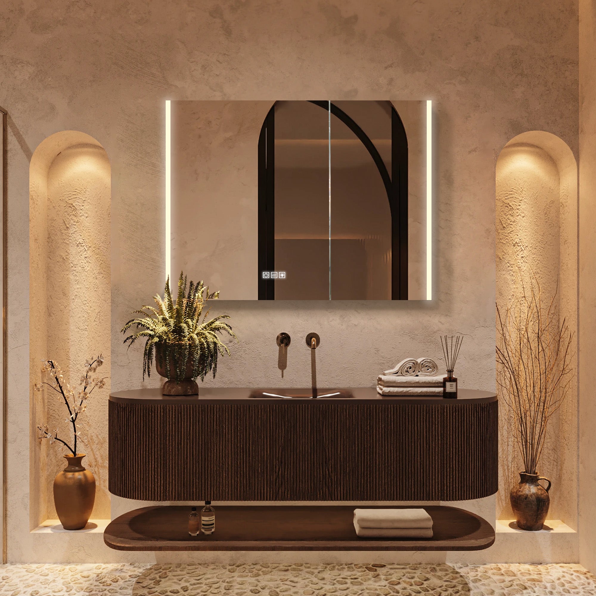 GLEVARA Custom LED Mirror Medicine Cabinet with Minimalist Design