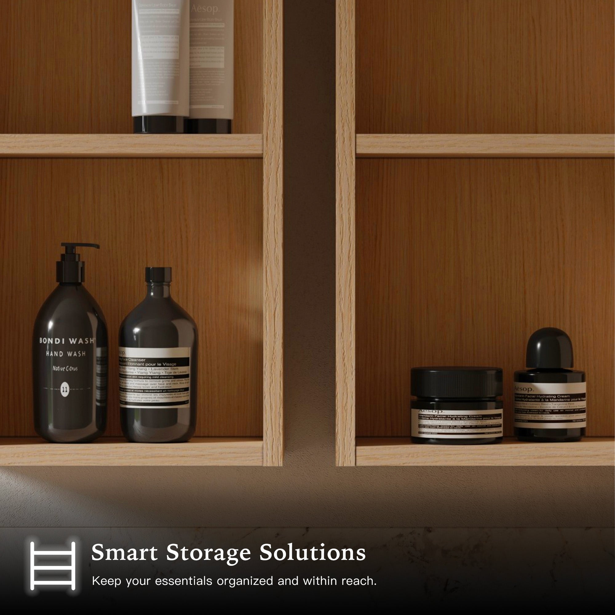 NORELLE Custom Wooden LED Mirror Medicine Cabinet with Arch Design