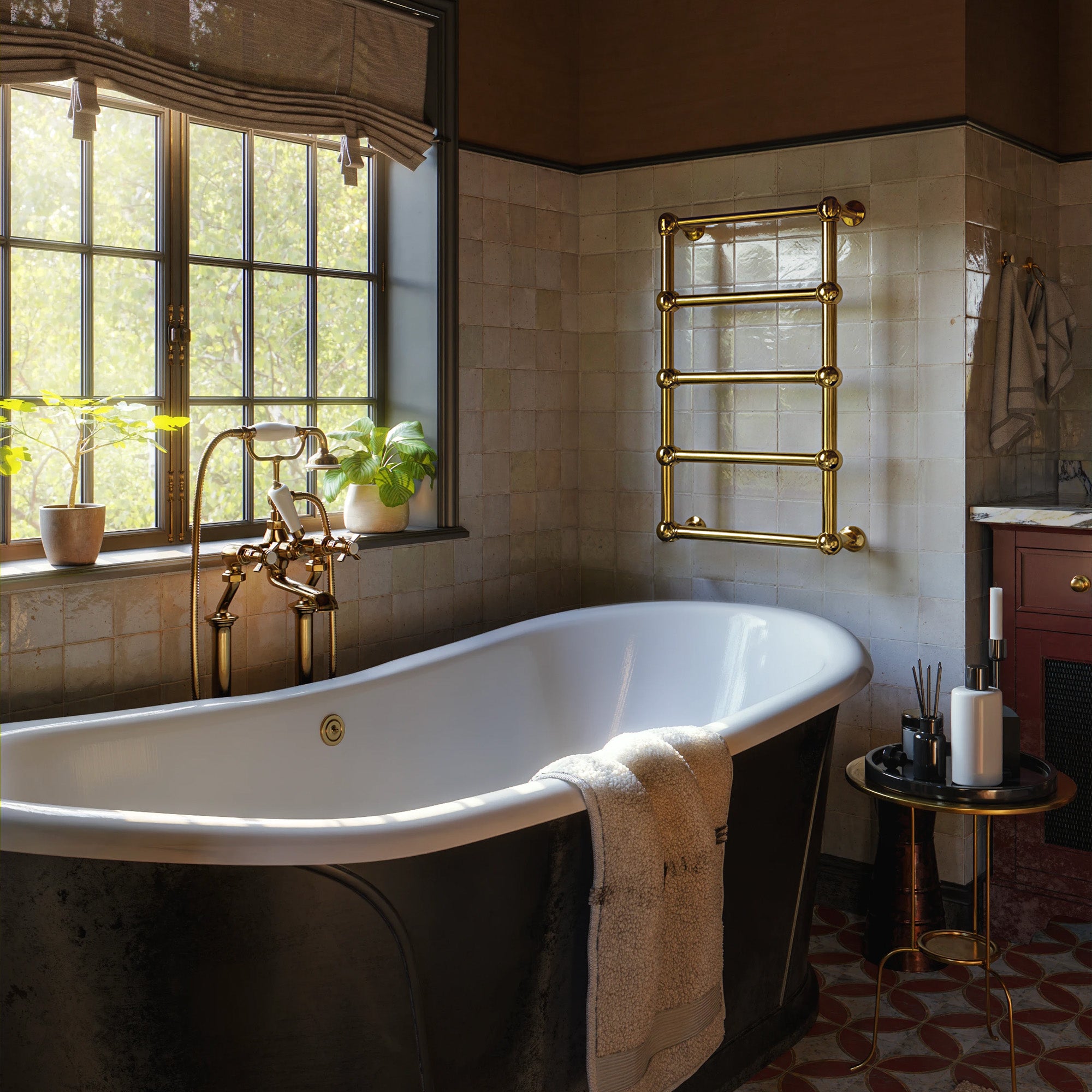 GLACIA Heated Towel Rack with 24K Gold Coating and Mirror Plating