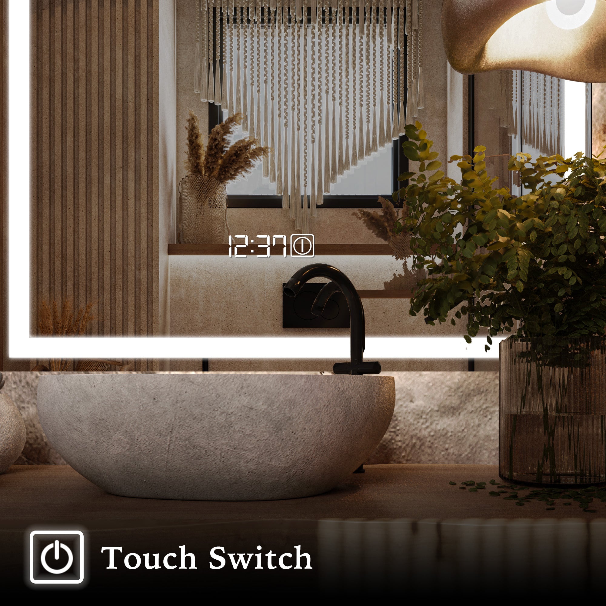 IYRA Arched Custom LED Mirror with Frosted Panel