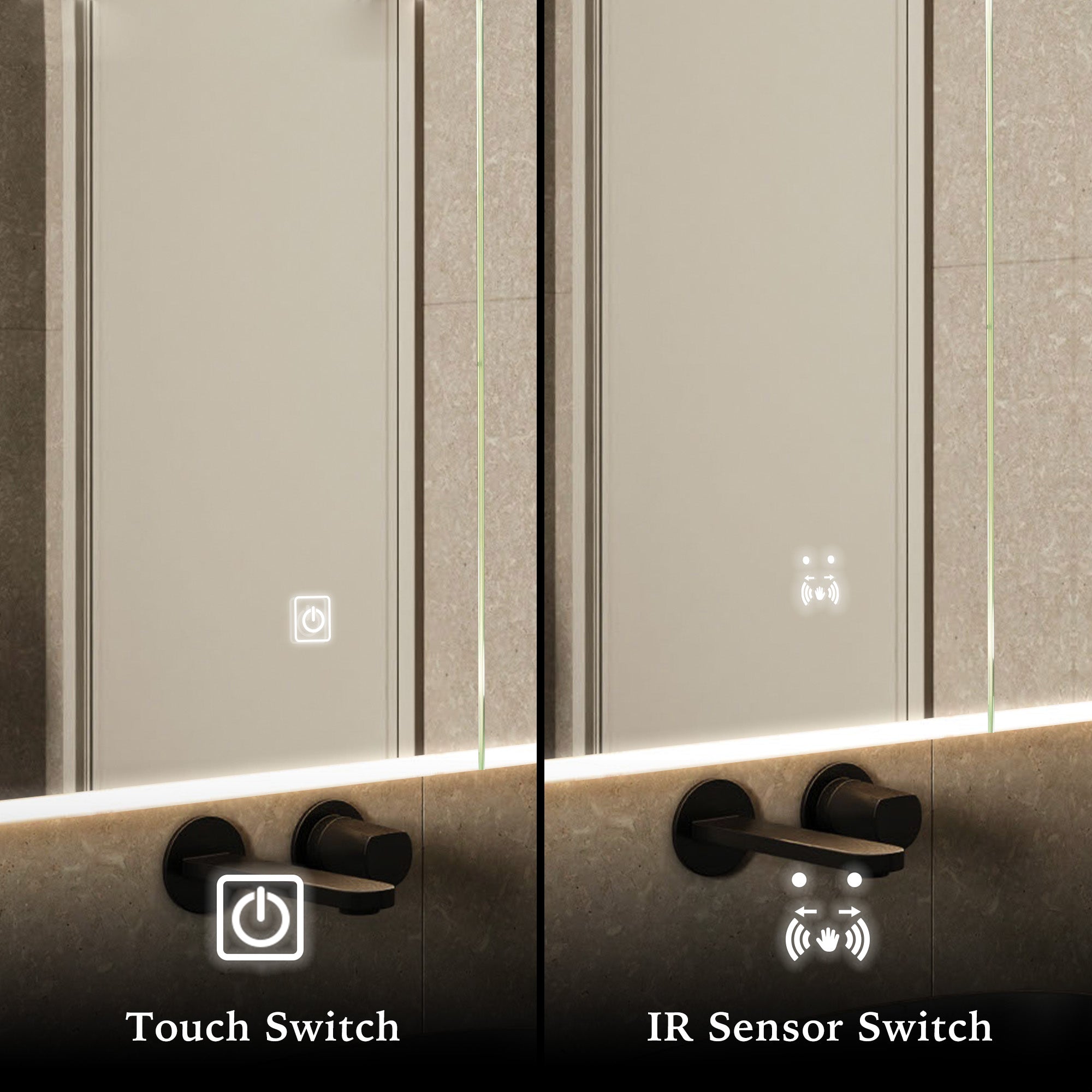 VIREAL Custom LED Mirror Medicine Cabinet with Ambient Design