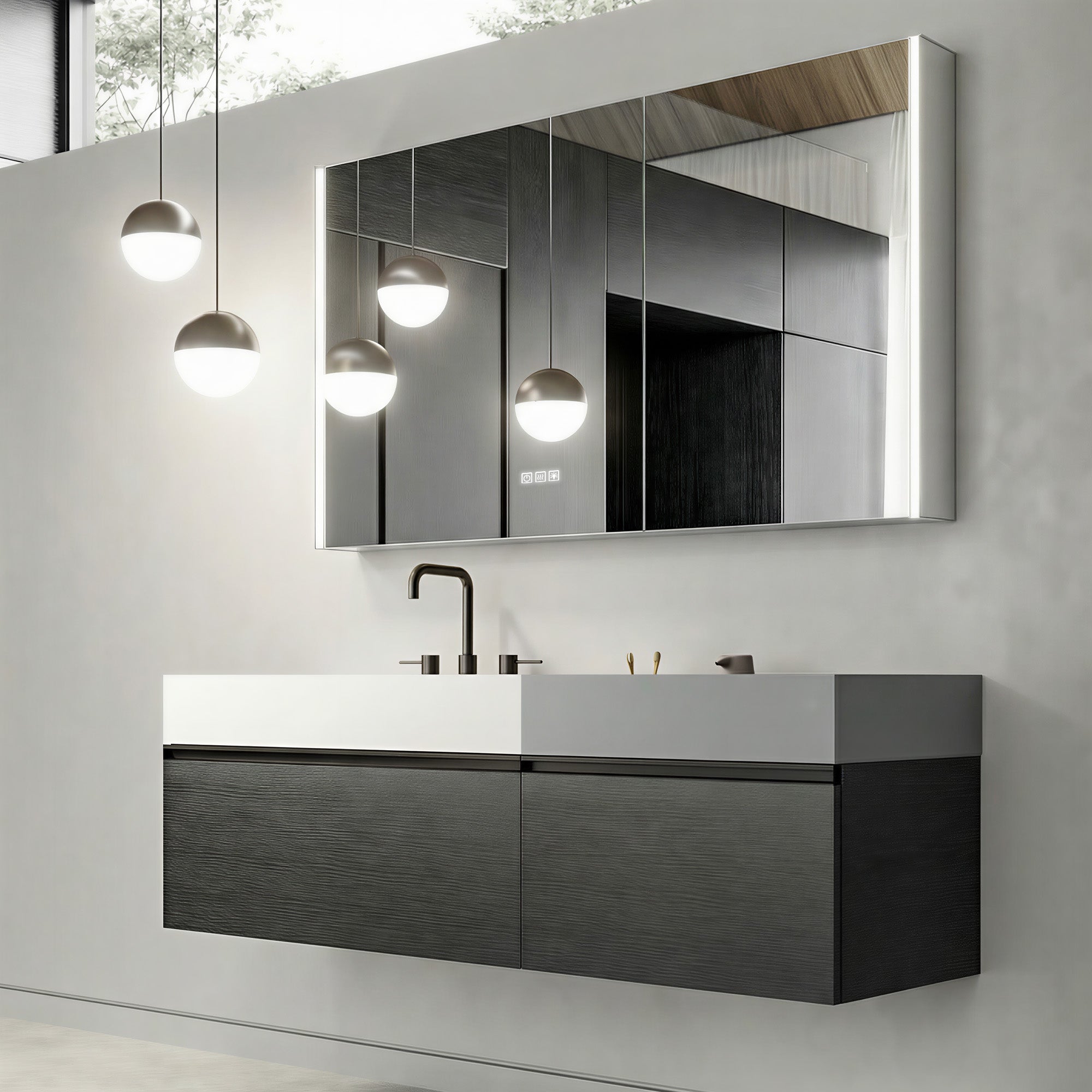 GLEVARA Custom LED Mirror Medicine Cabinet with Minimalist Design