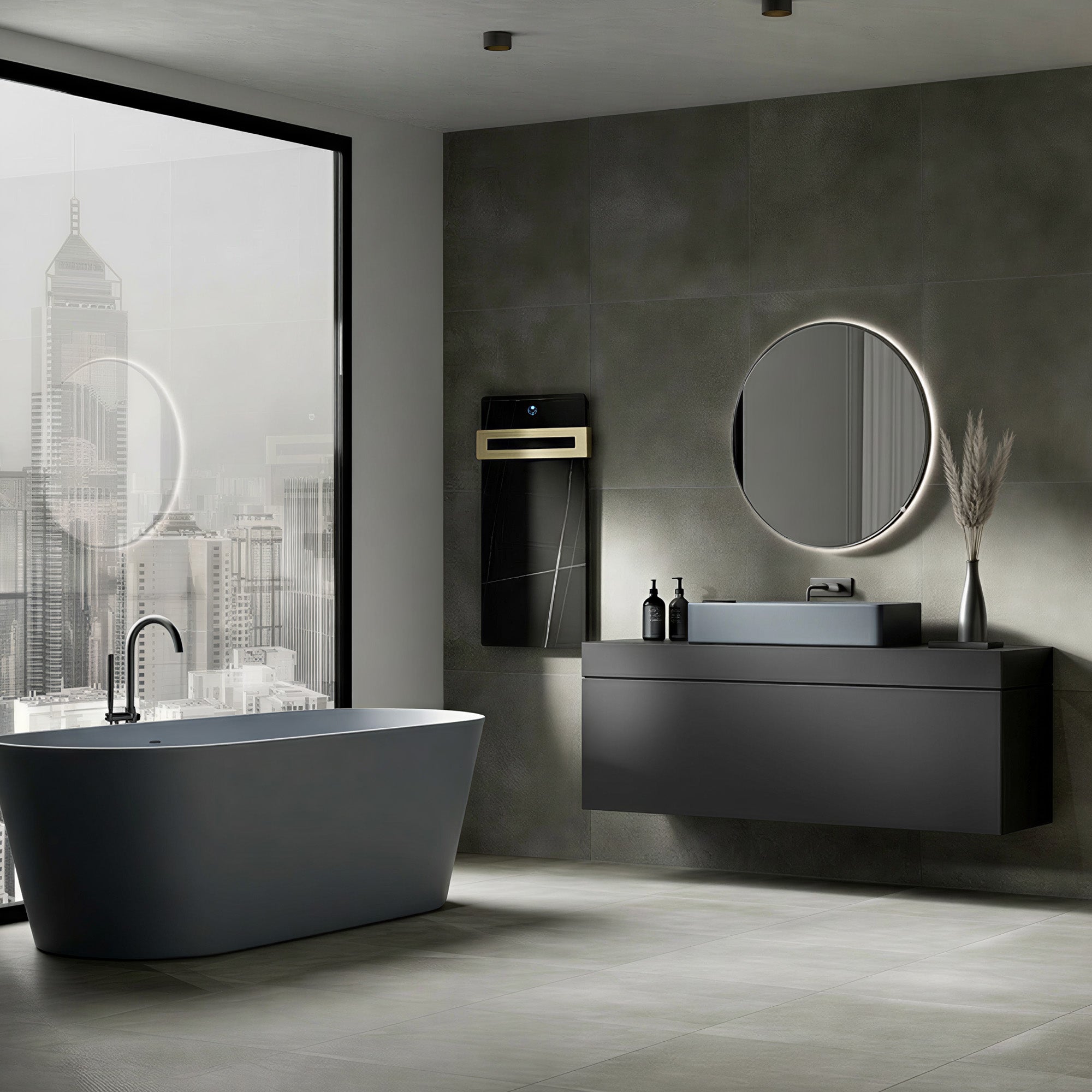 TALORA Heated Towel Rack with Sintered Stone and Stainless Steel