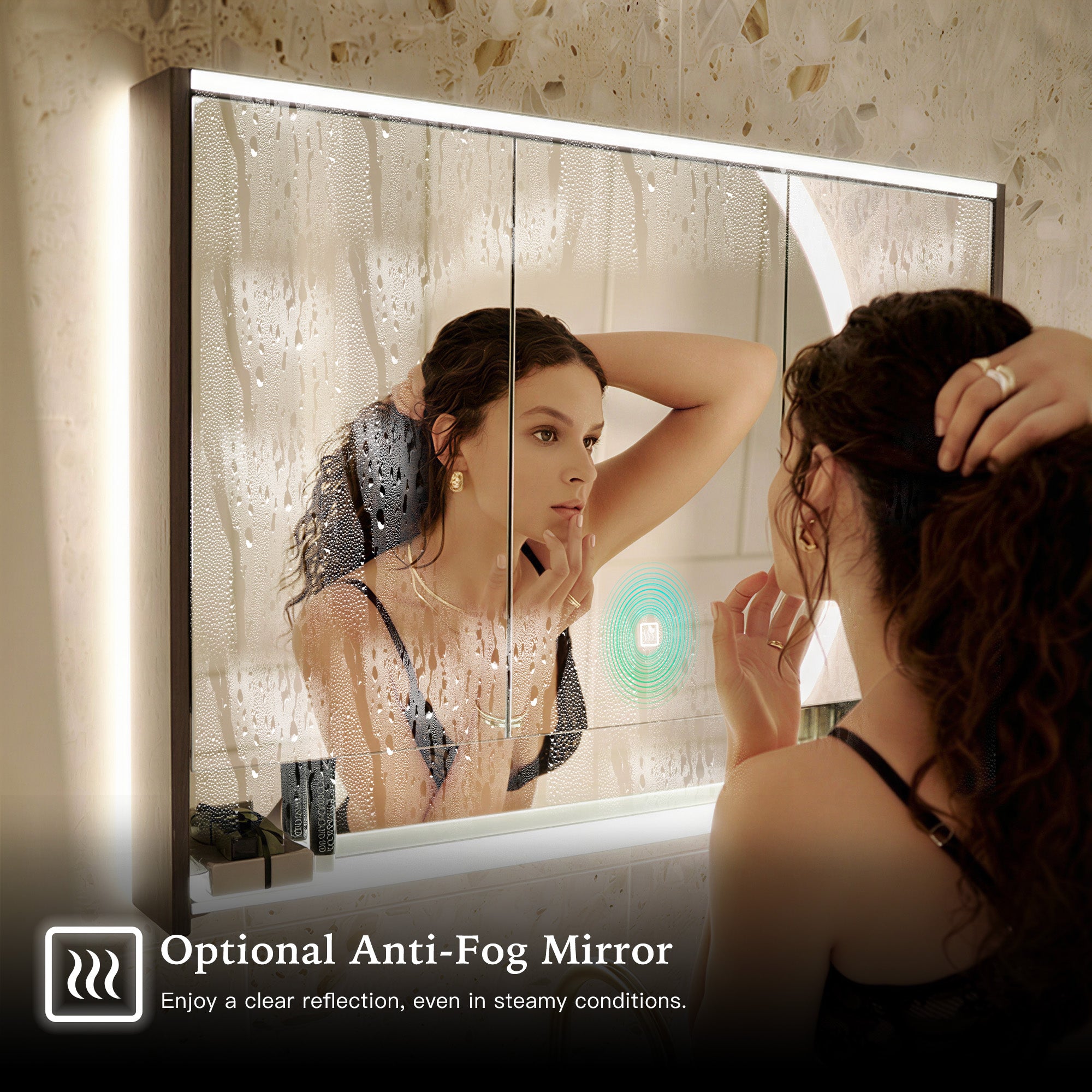 BRAVIA Custom Wooden LED Mirror Medicine Cabinet with Wide Light Design