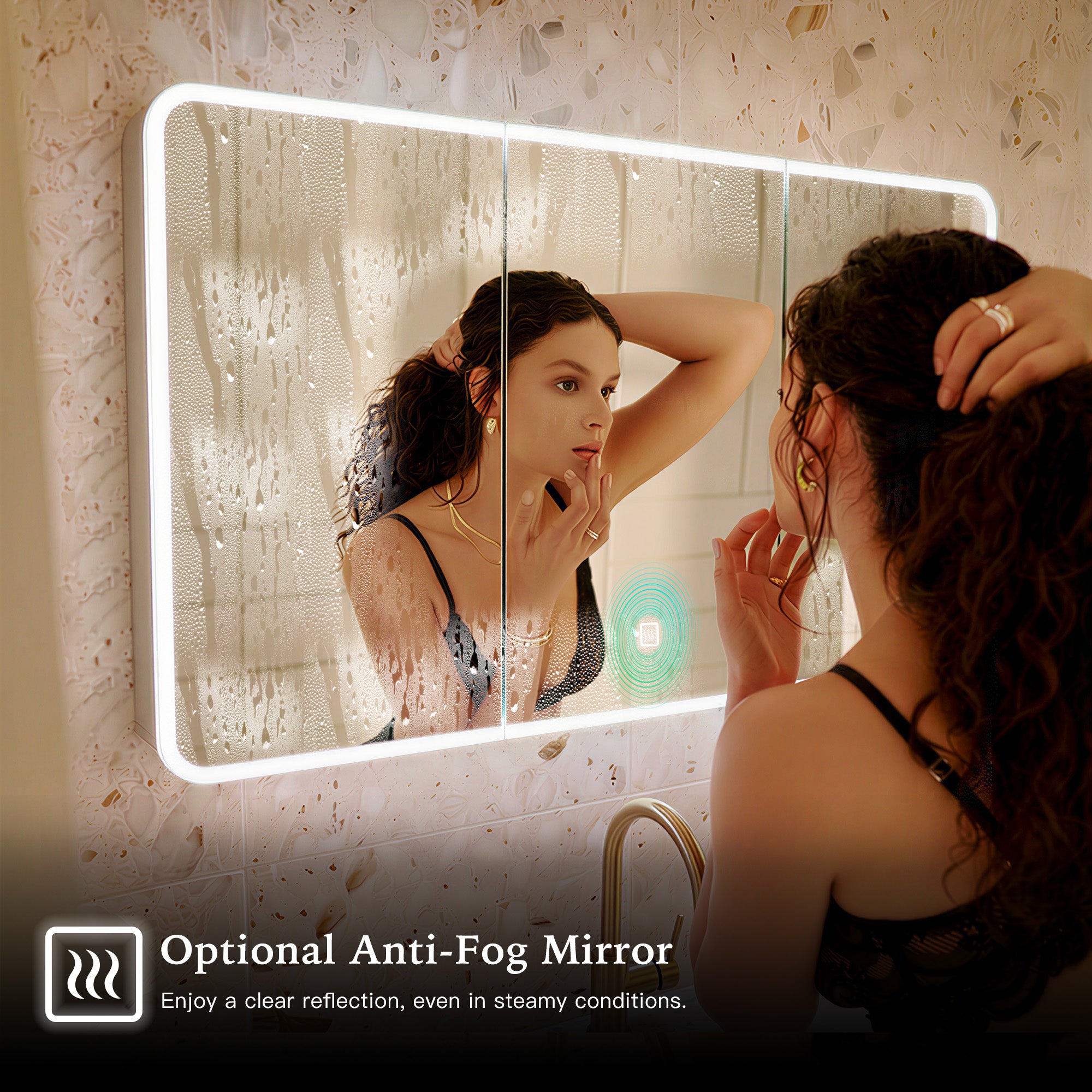 VIREAL Custom LED Mirror Medicine Cabinet with Ambient Design