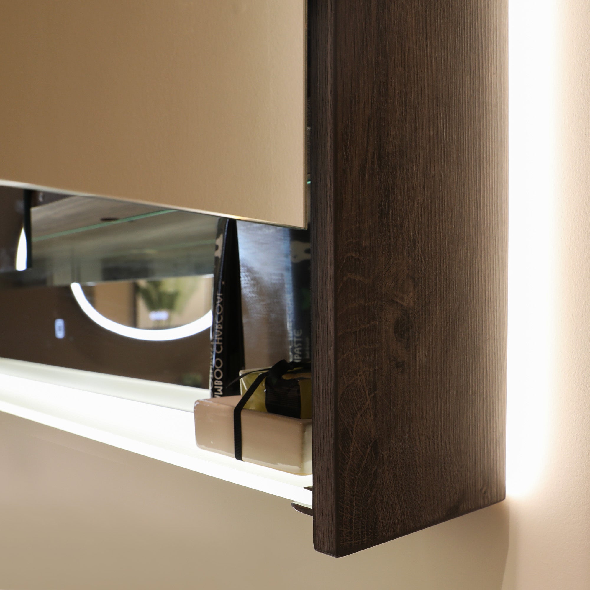 BRAVIA Custom Wooden LED Mirror Medicine Cabinet with Wide Light Design
