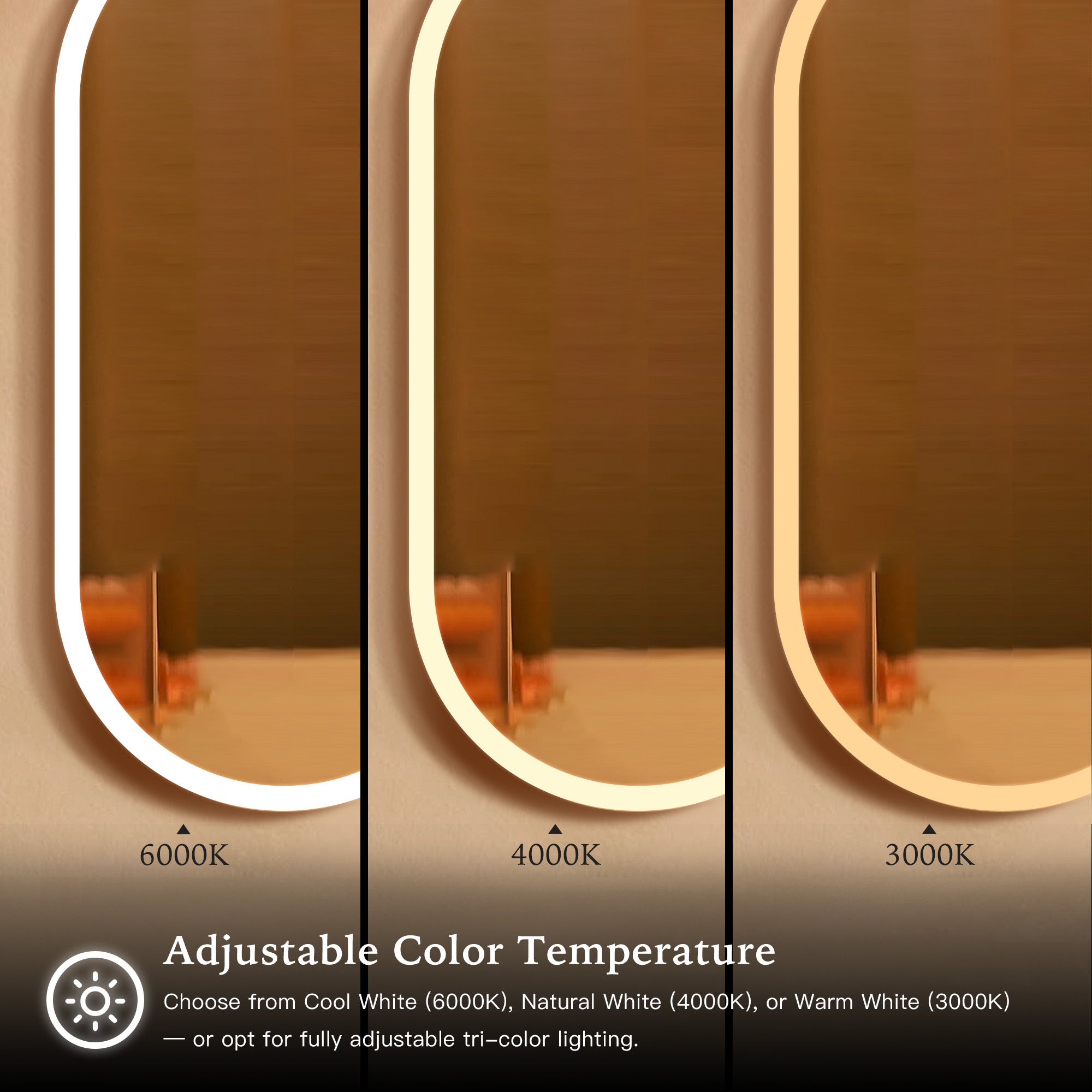 ORLIX Custom Wooden LED Mirror Medicine Cabinet with Oval Design