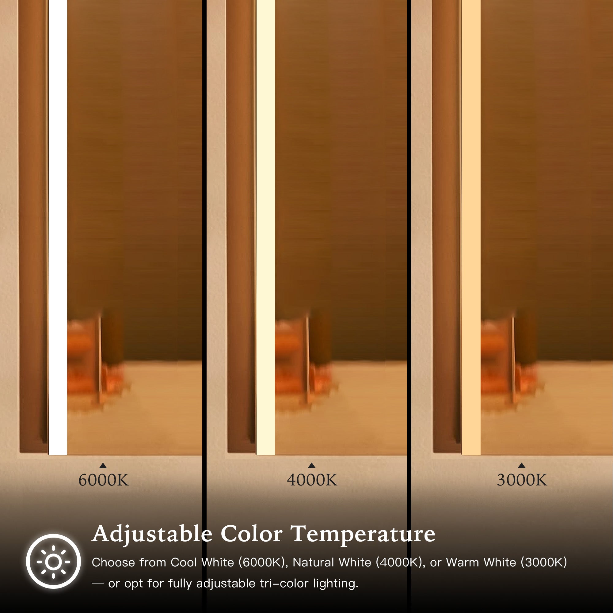 GLEVARA Custom LED Mirror Medicine Cabinet with Minimalist Design