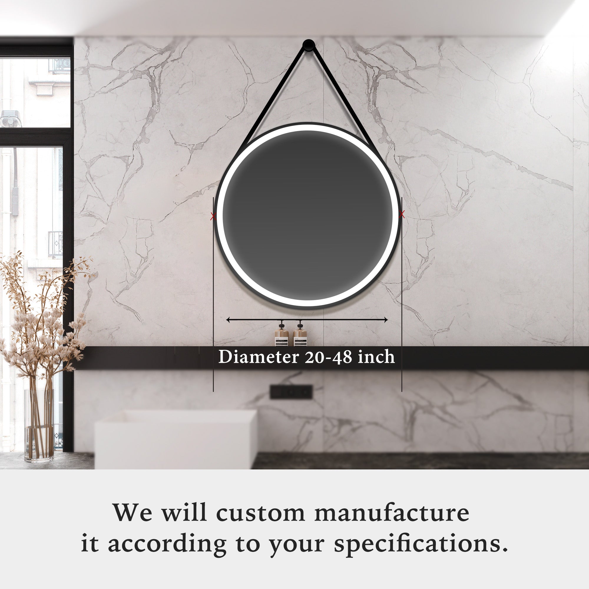 ATLAS Round Custom LED Mirror with Frame