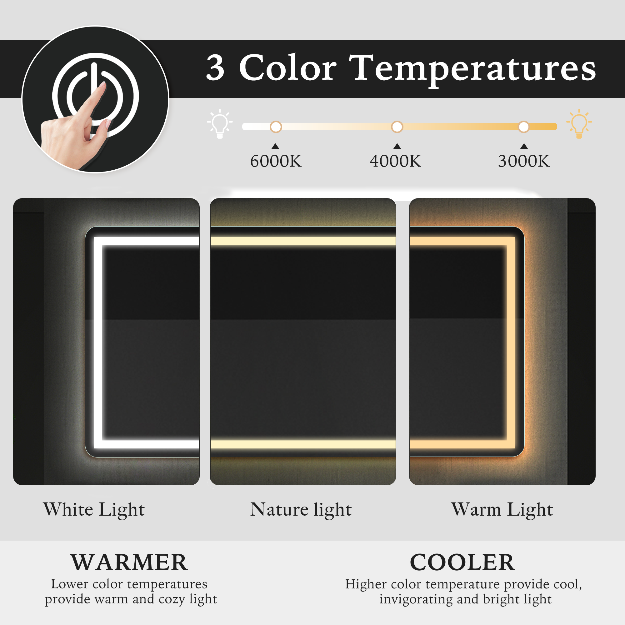 CANOPUS Customize LED Mirror with Backlight