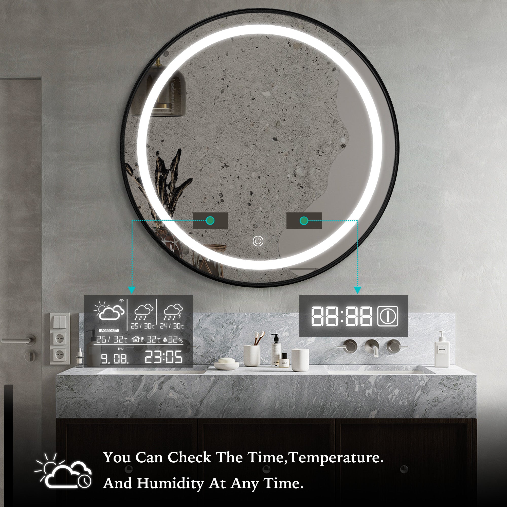 CAPELLA Round Custom LED Mirror with Frame