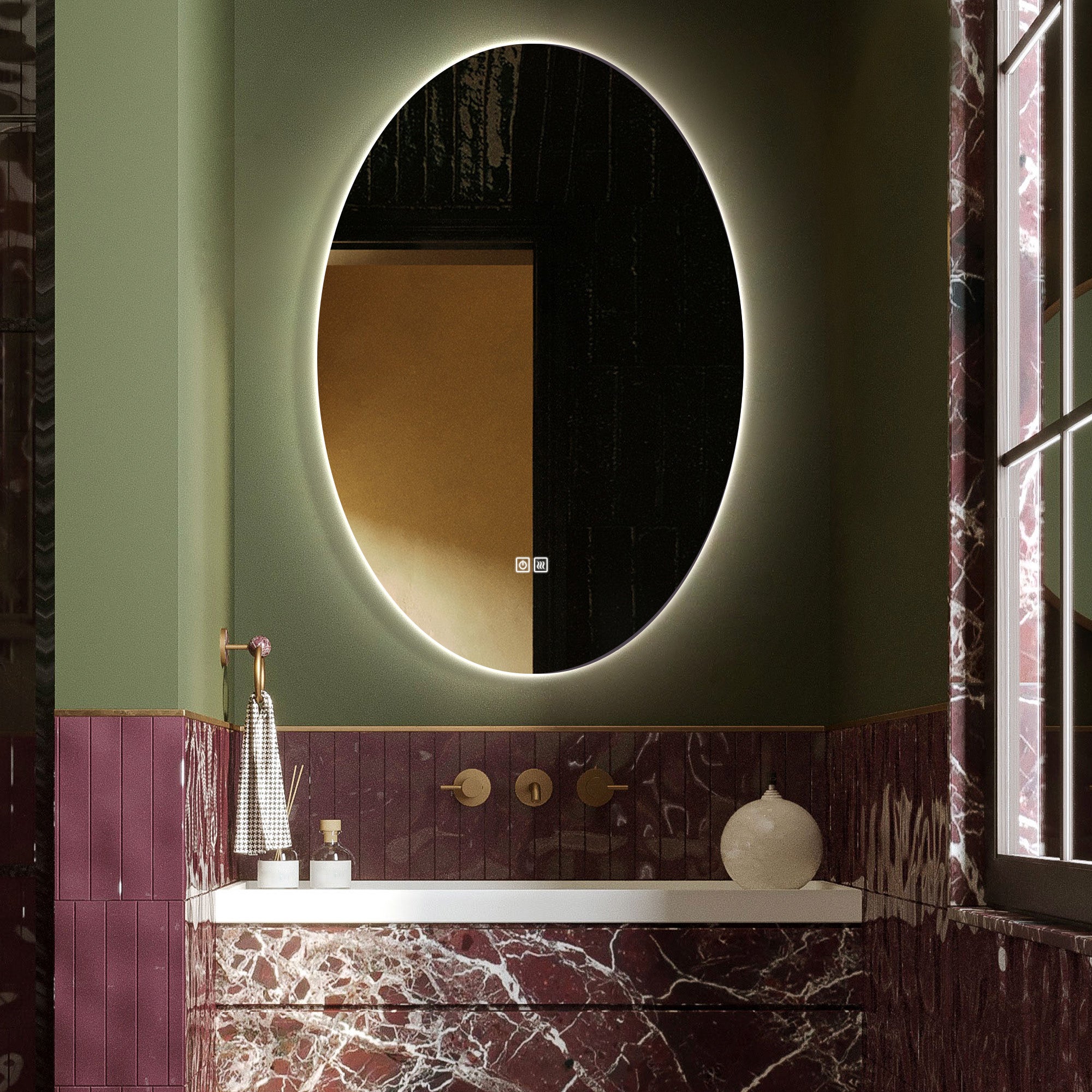 CERES Oval Custom LED Mirror with Backlight