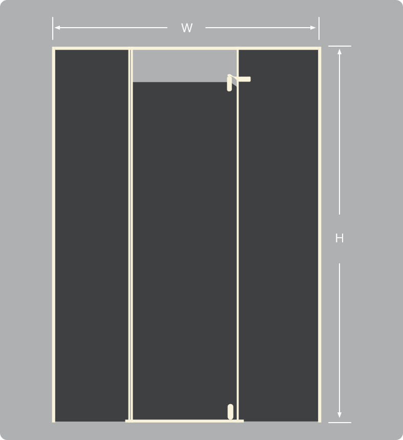 CAELUS Customize Inline Shower Door with Tempered Glass dimensions