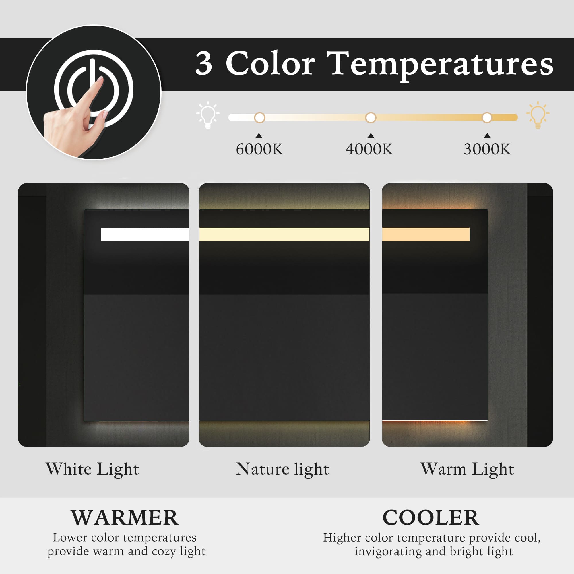 CalllistoLEDMirrorColorTemperatures