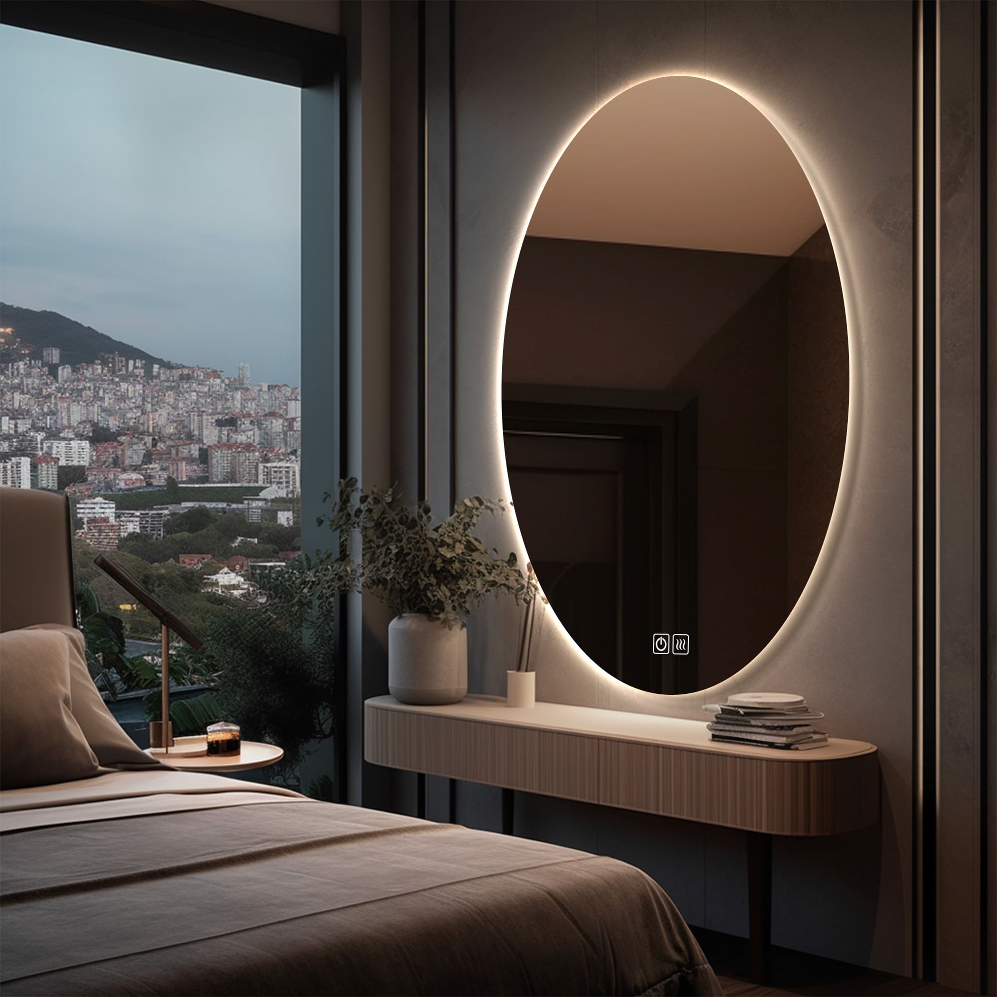 Ceres LED Mirror for bedroom 4000k backlight