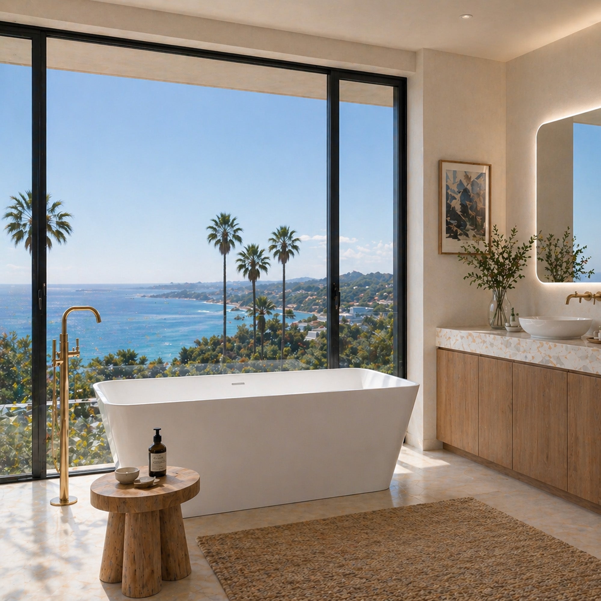 ELVORA Rectangular Freestanding Soaking Bathtub 67" For Contemporary Spaces