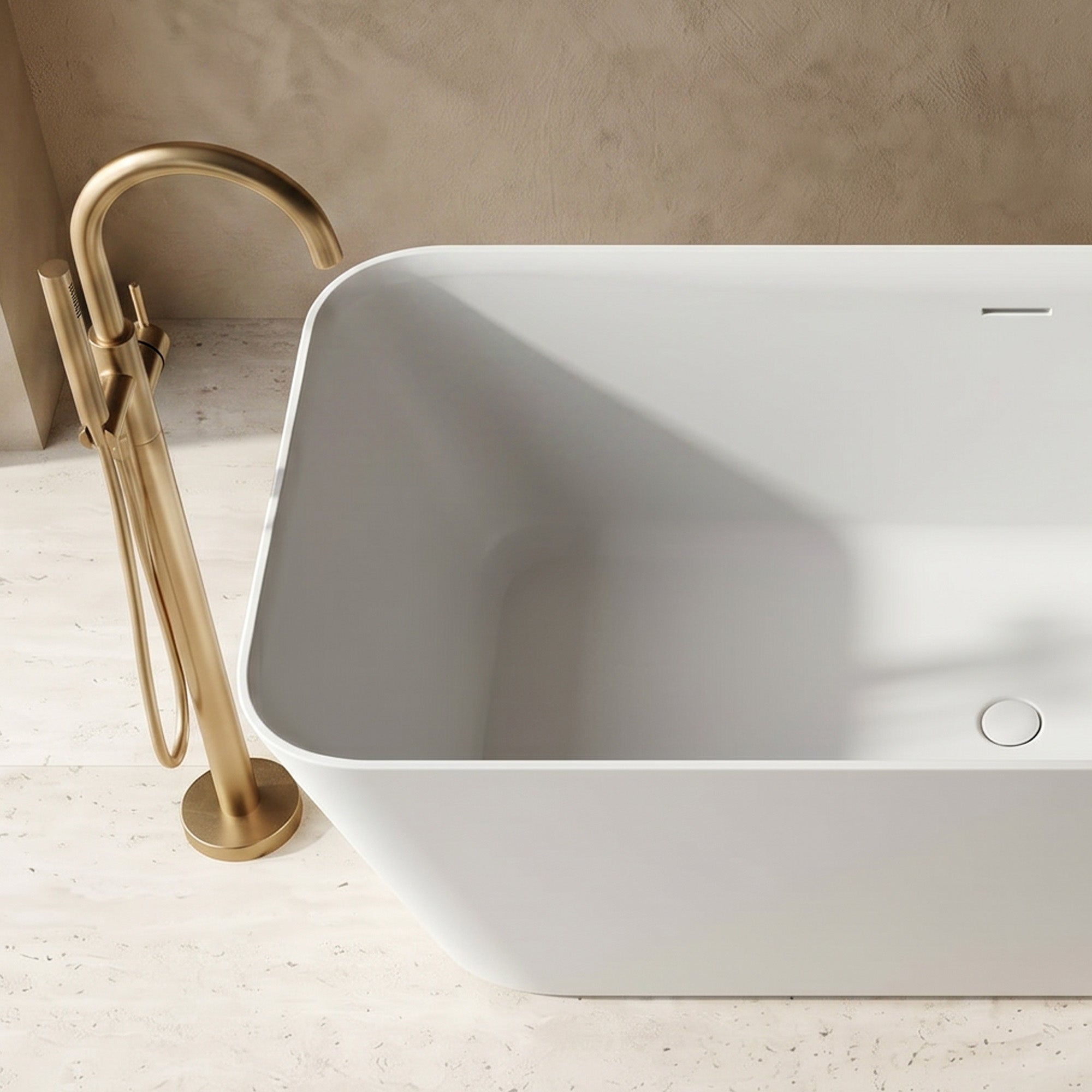 ELVORA Rectangular Freestanding Soaking Bathtub 67" For Contemporary Spaces
