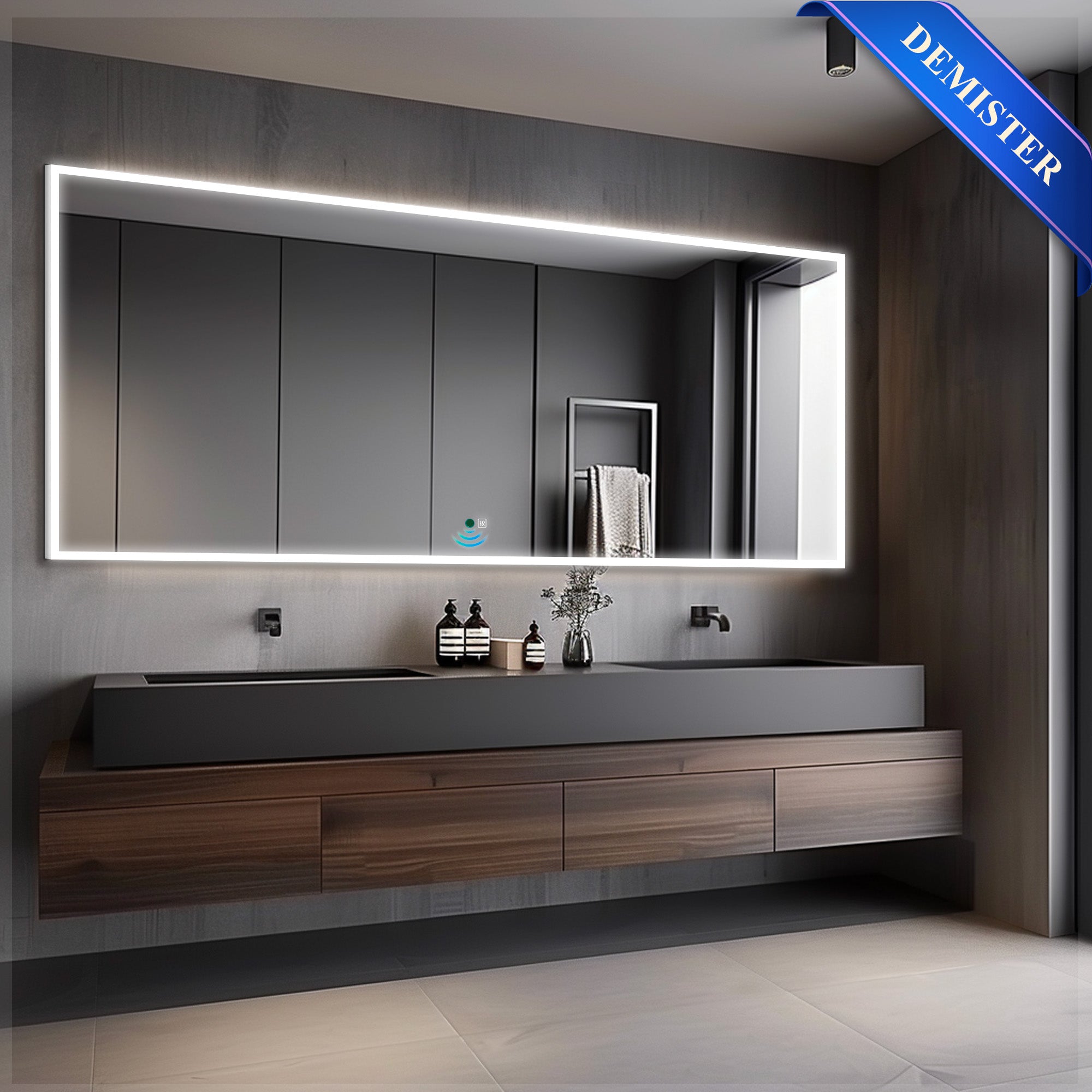 118"W*50"H NEPTUNE LED Mirror with Demister