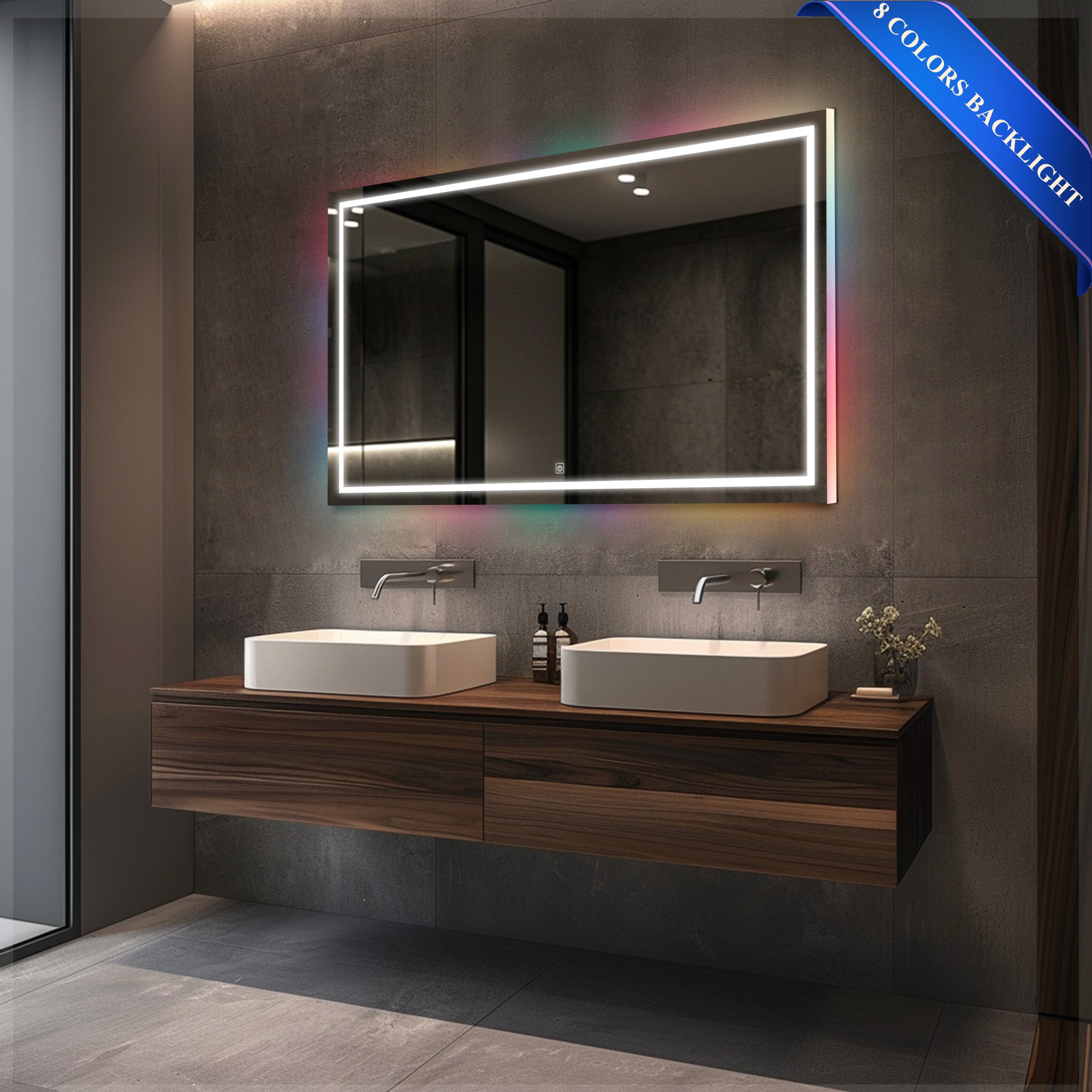 48"W*30"H POLARIS LED Mirror with 8 Colors Backlight