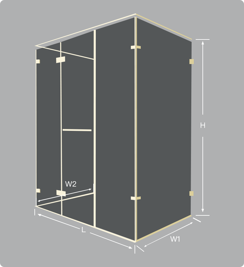 GLACIEN Customize U-Line Shower Door with Ultra Clear Glass dimensions