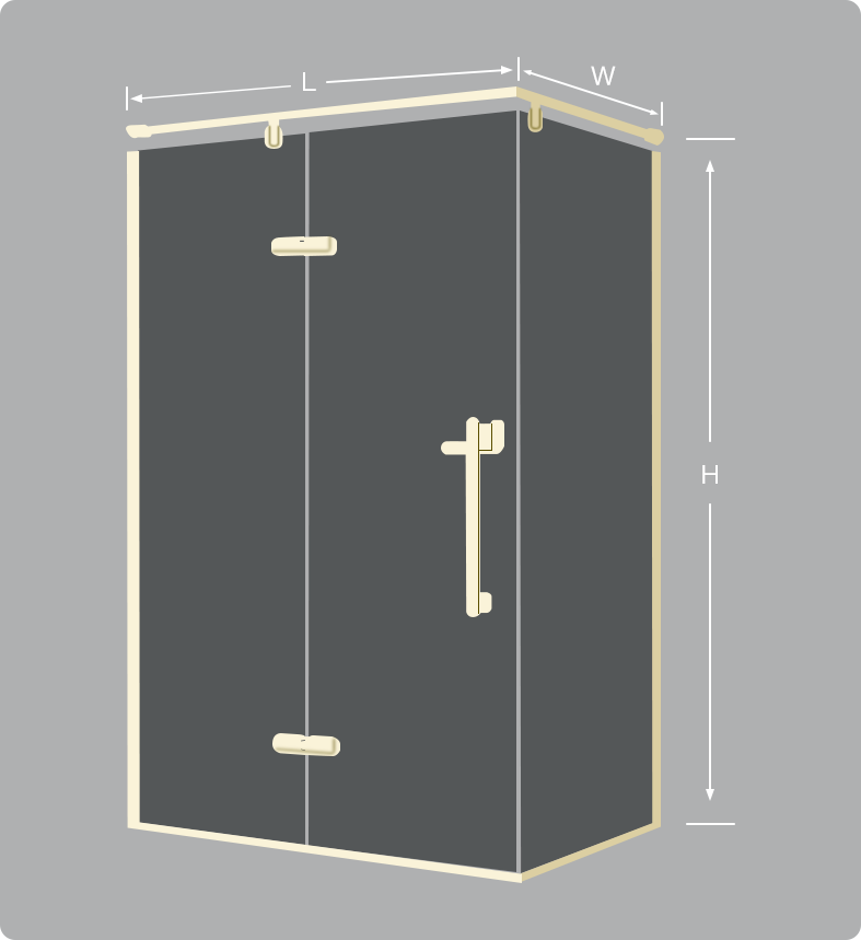 GRACORA Customize Corner Shower Door with Ultra Clear Glass dimensions