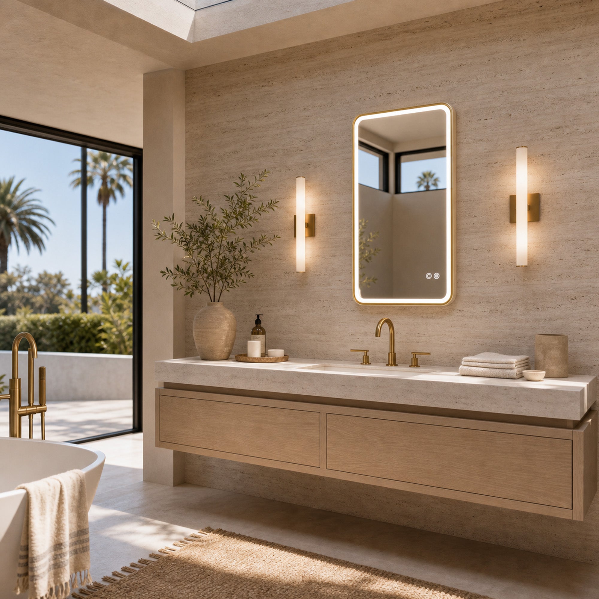 HELENE Framed Round LED Mirror with Demister