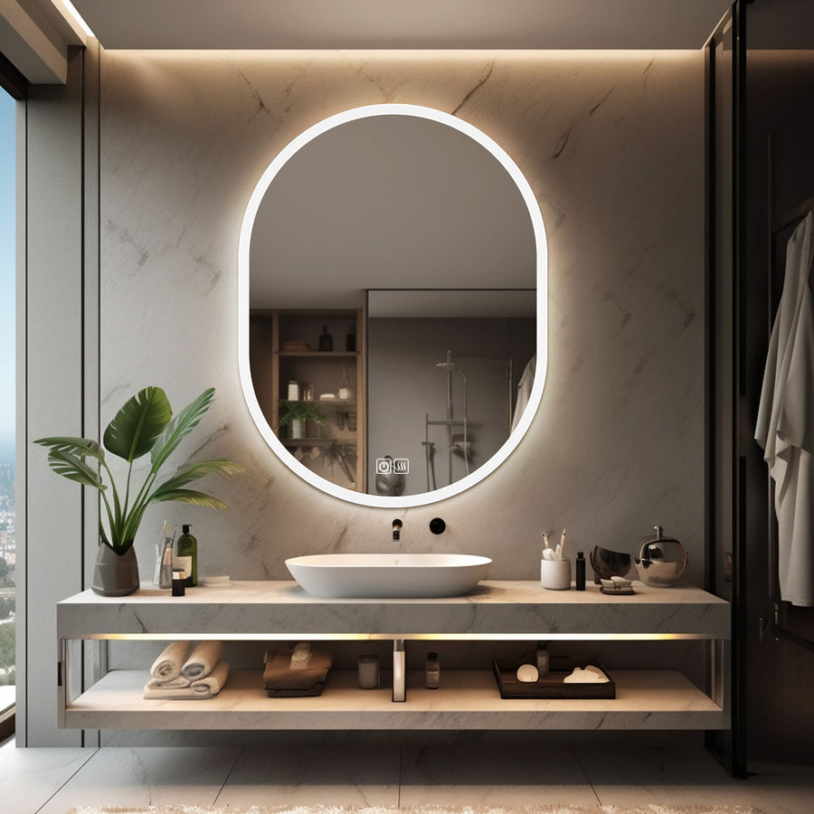 HAUMEA Oval Custom LED Mirror Large Vanity Mirror Inyouths