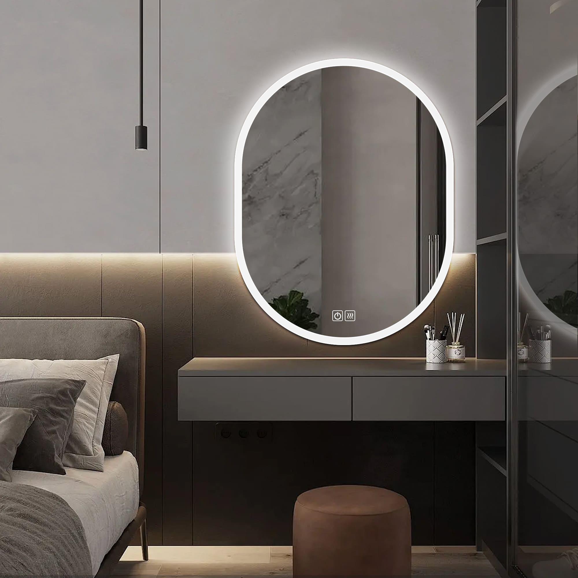 Haumea LED Mirror for bedroom