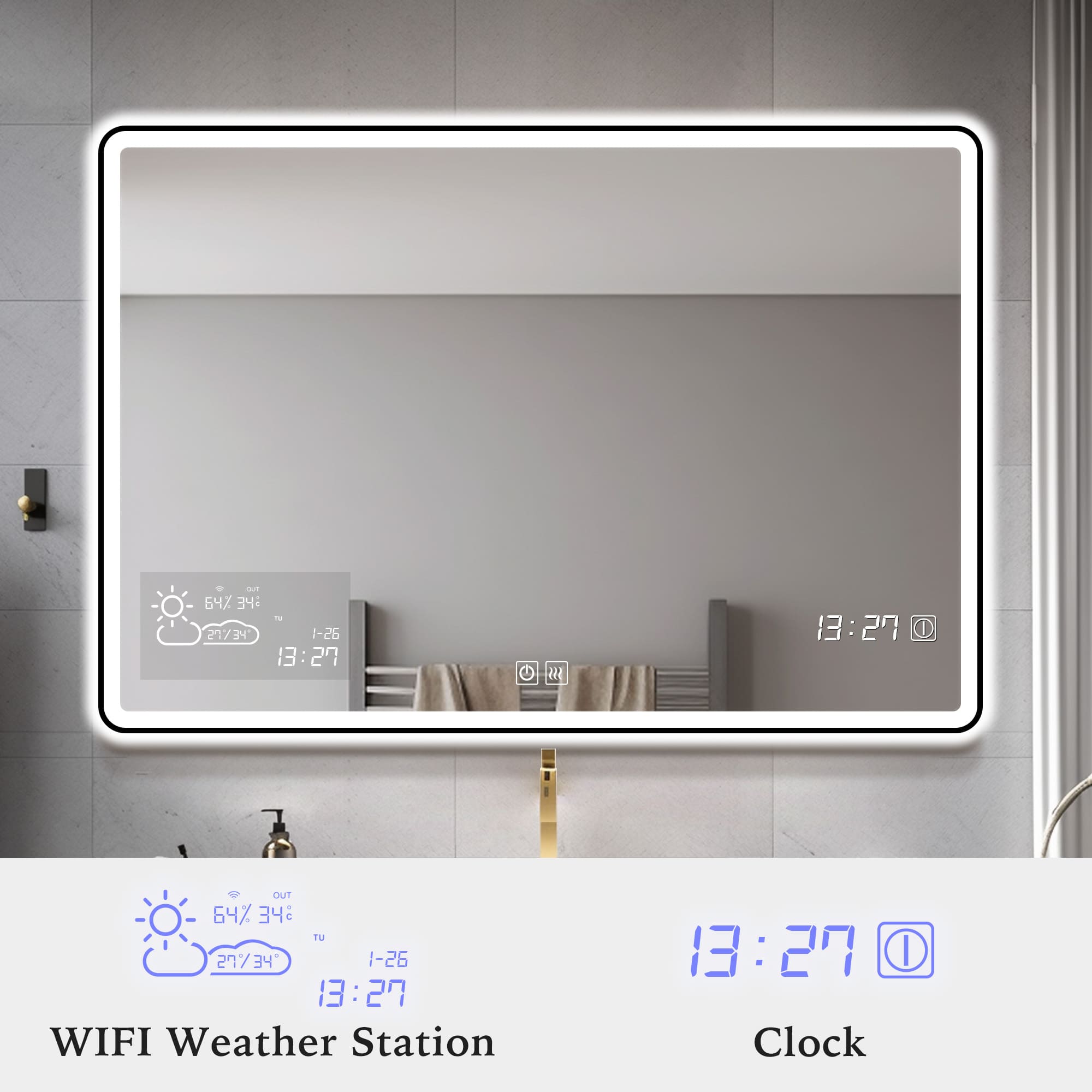 HeleneLEDMirrorClockandWIFIWeatherStation