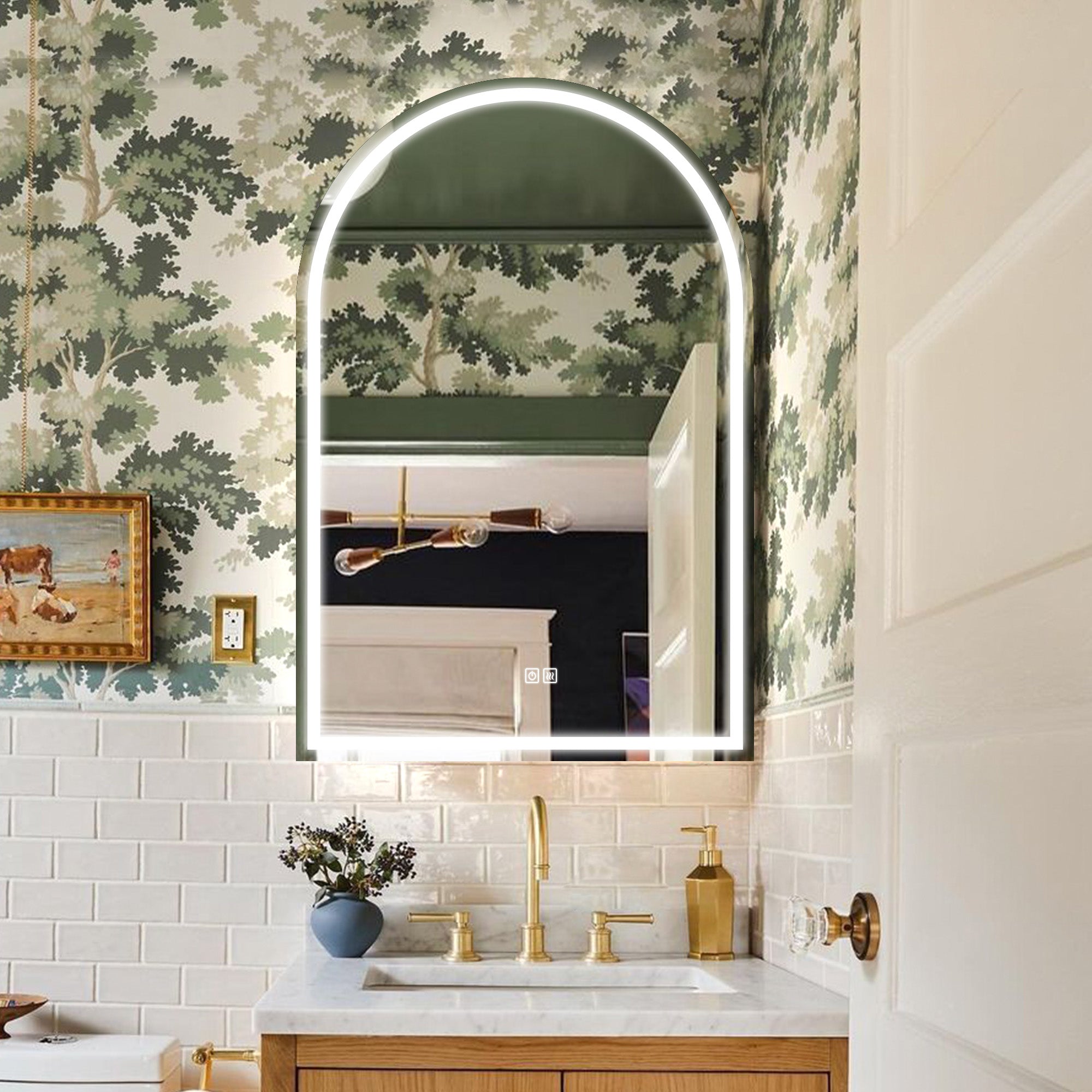 IYRA Arched Custom LED Mirror with Frosted Panel