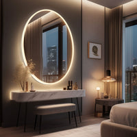 IOCASTE Oval Custom LED Mirror with Edge Frosted
