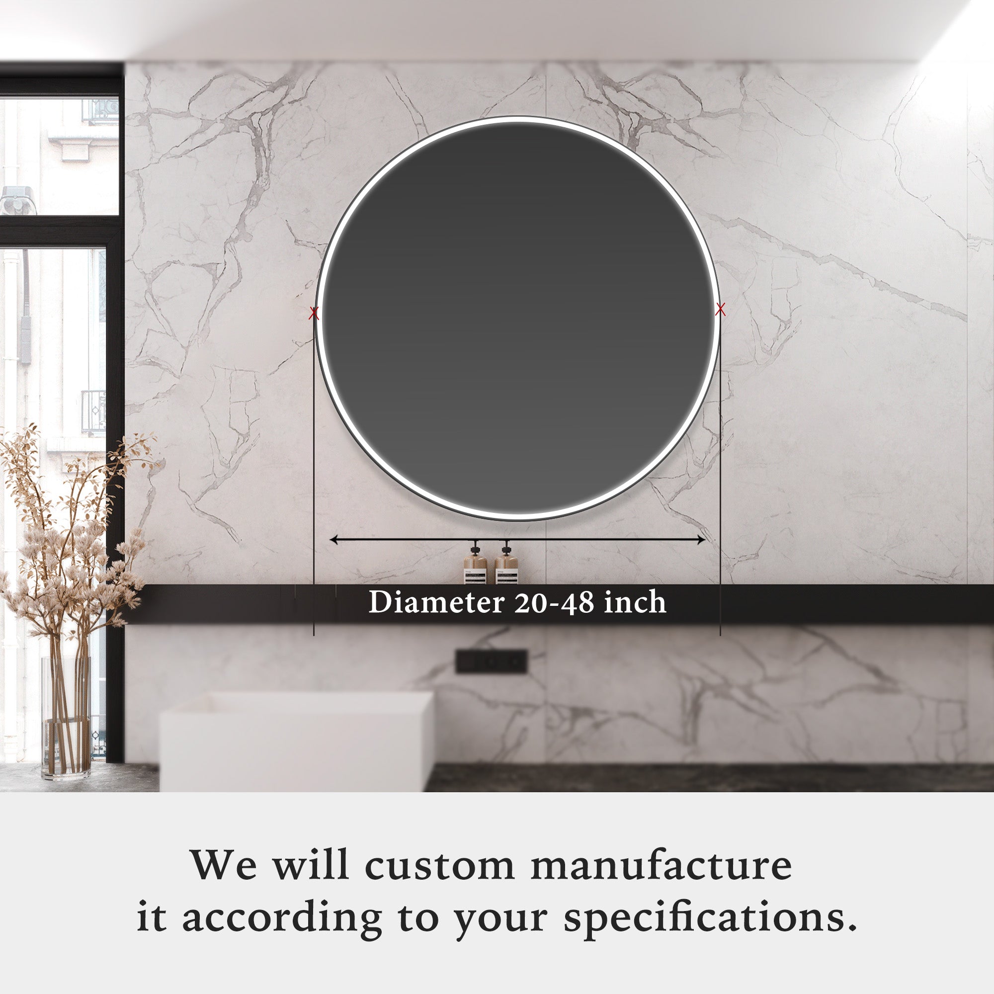 JANUS Round Custom LED Mirror with Frame