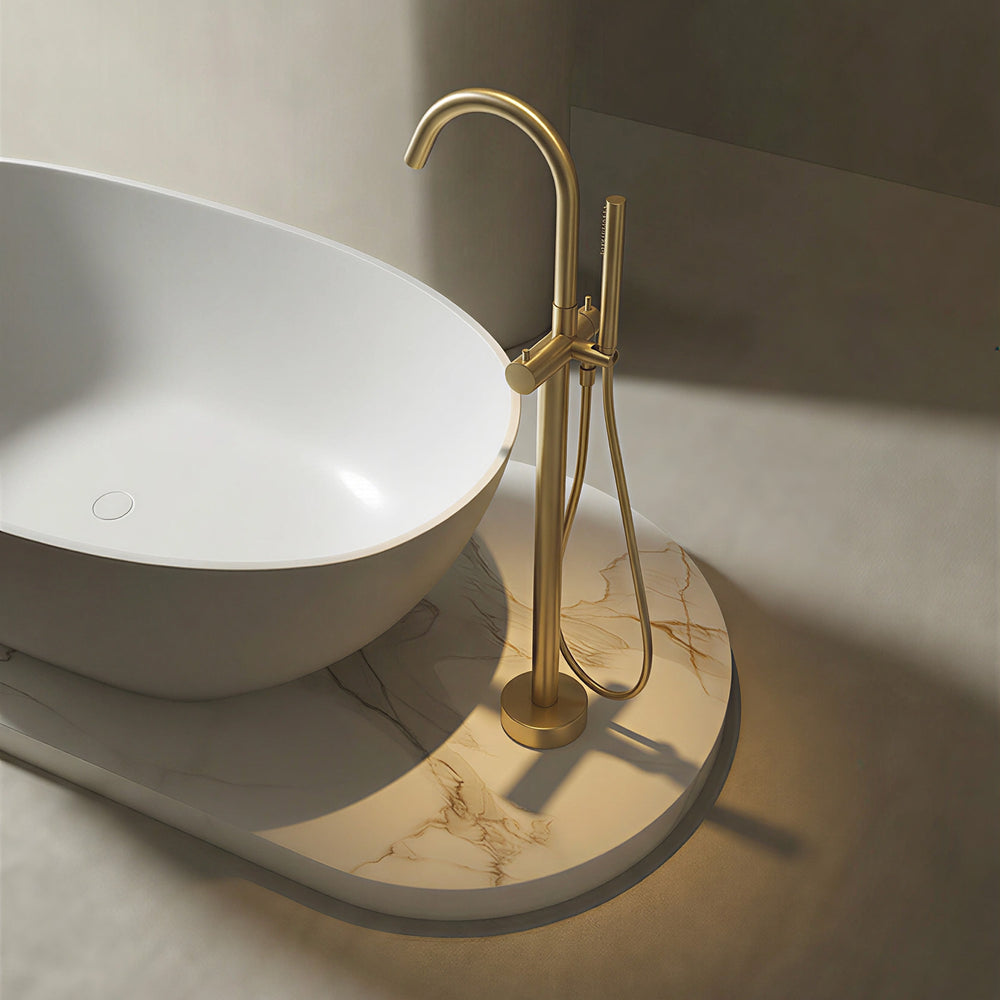 LIORA Freestanding Bathtub Faucet Stainless Steel Floor Mounted Tub Filler