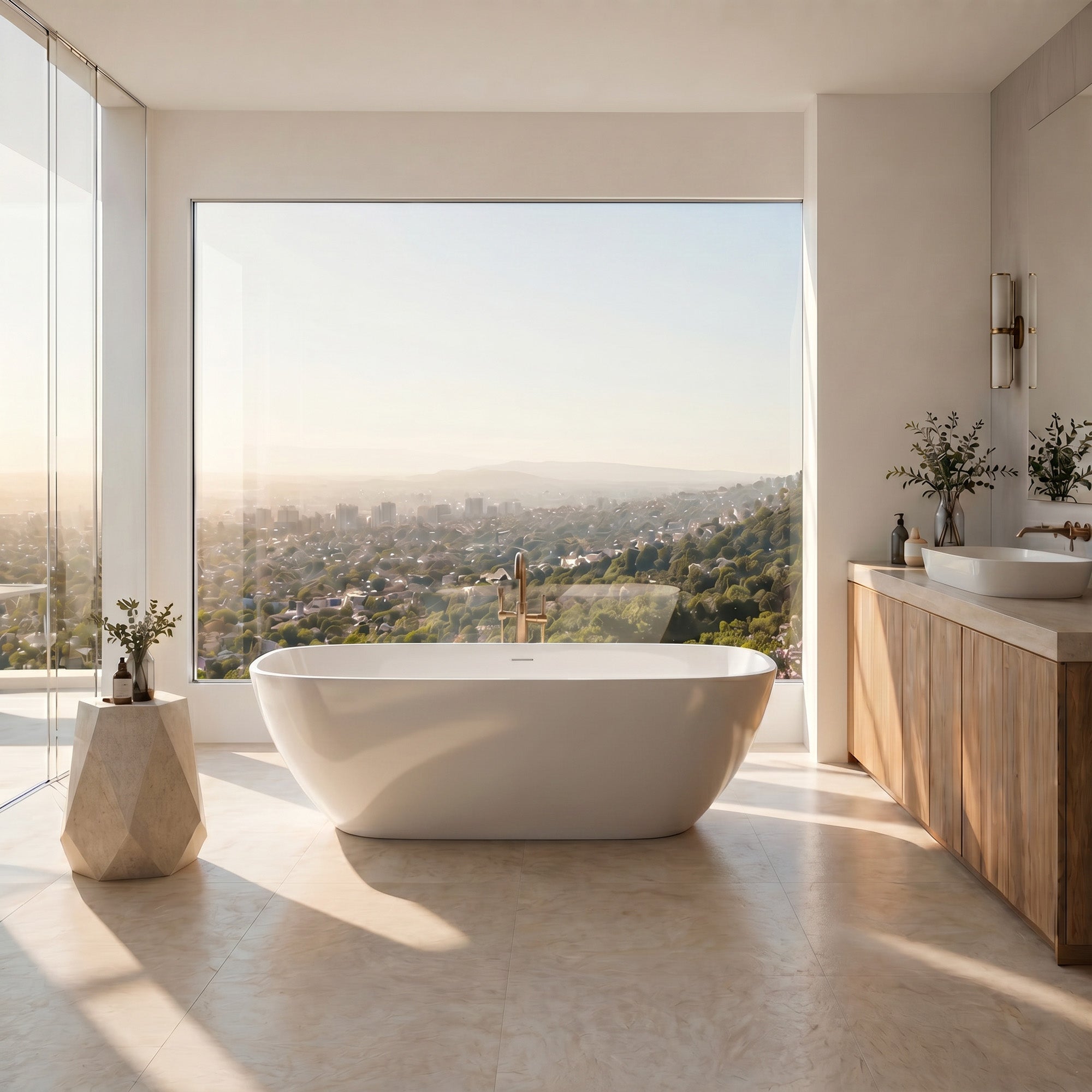 LYCARA Freestanding Soaking Bathtub 67" For Modern Bathroom Comfort