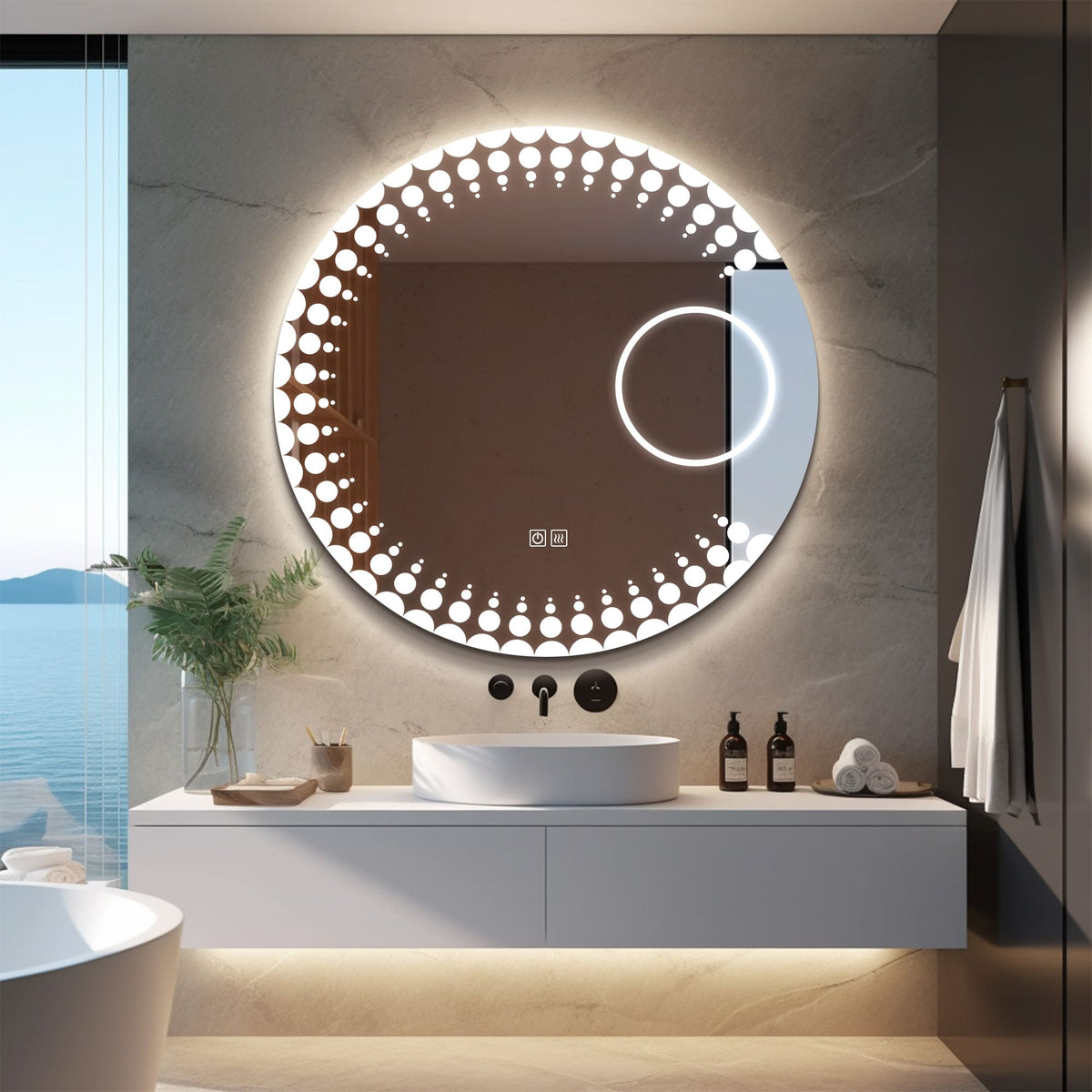 Led Mirror Distributor Fog Proof Round LED Wall Mirrors - Inyouths