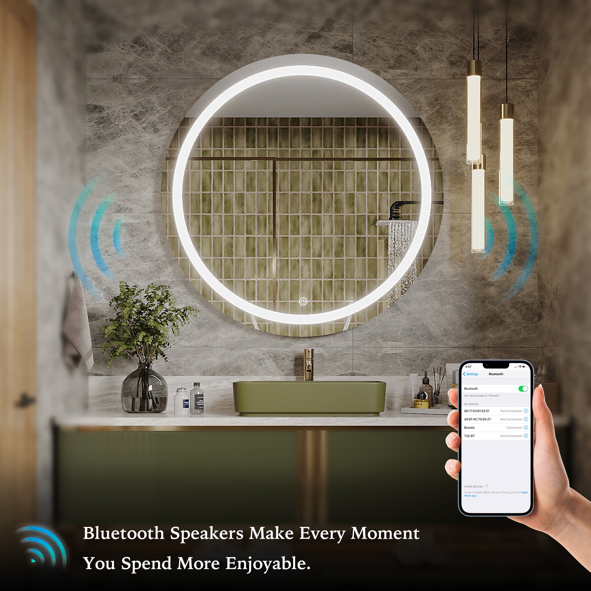 MERCURY Circle Custom LED Mirror with Backlight