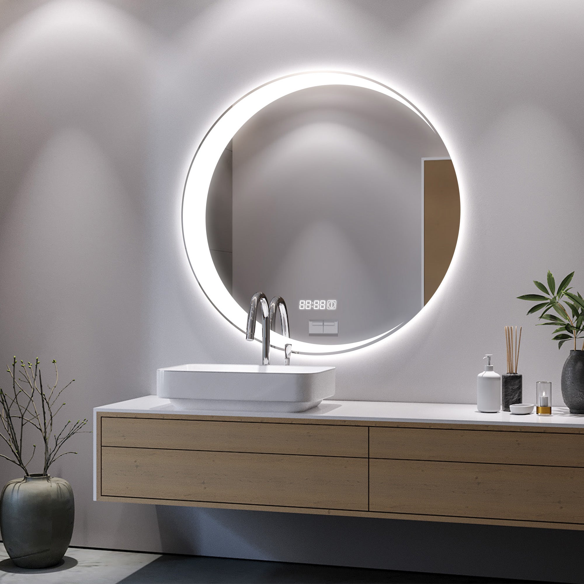 MOON Round Custom LED Mirror Large Vanity Mirror