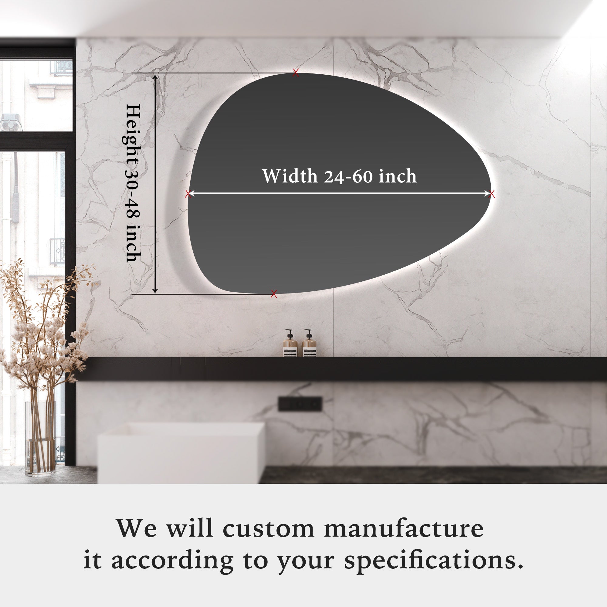 NARVI Irregular Custom LED Mirror with Backlight