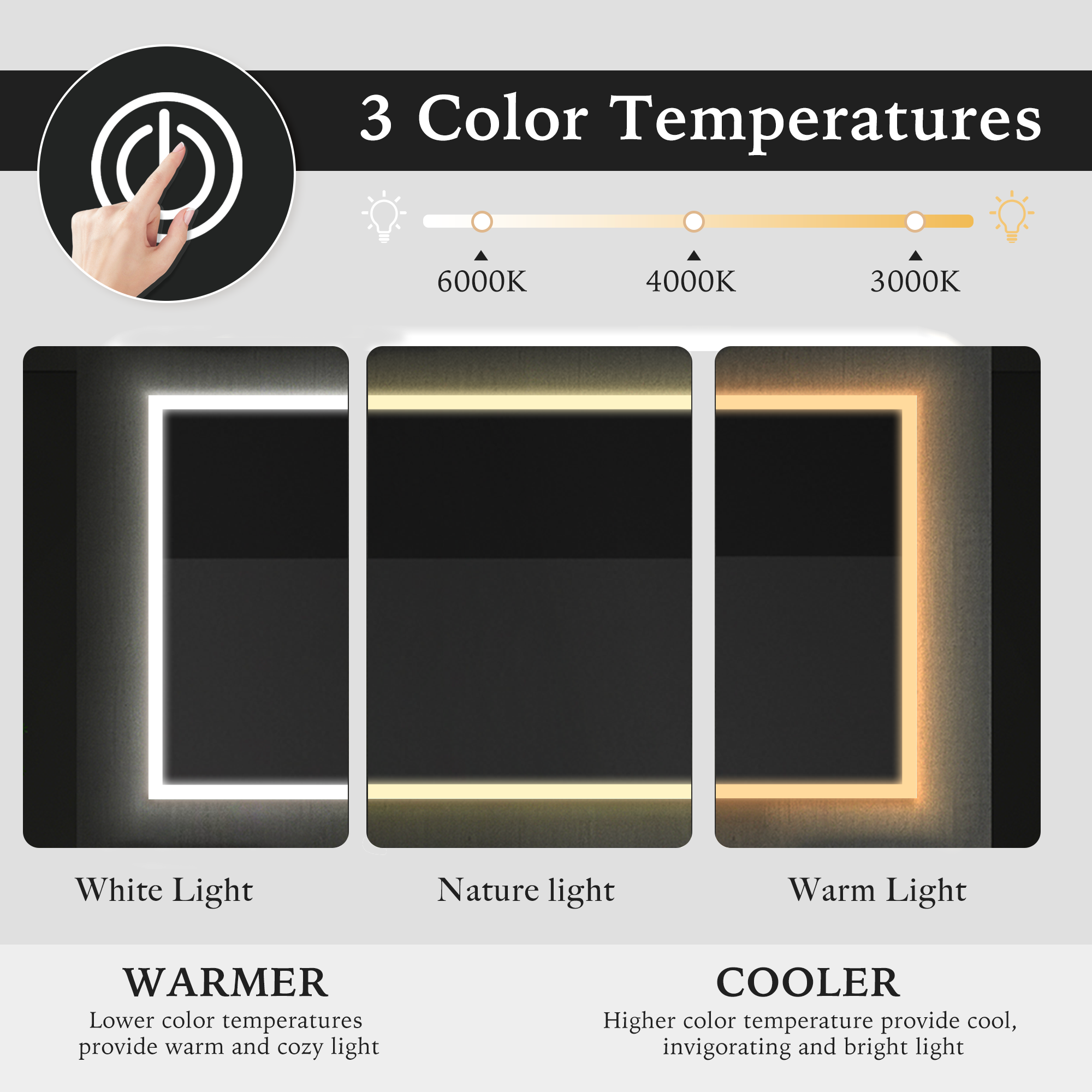 48"*36" 72"*36" NEPTUNE LED Mirror with Demister