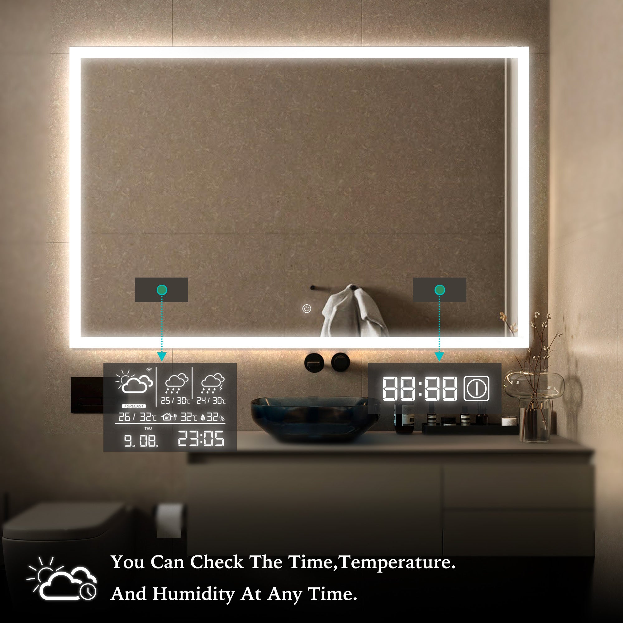 NEPTUNE Custom LED Mirror with Edge Frosted
