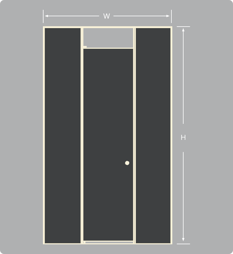 NOCTELLE Customize Inline Shower Door with Tempered Glass dimensions