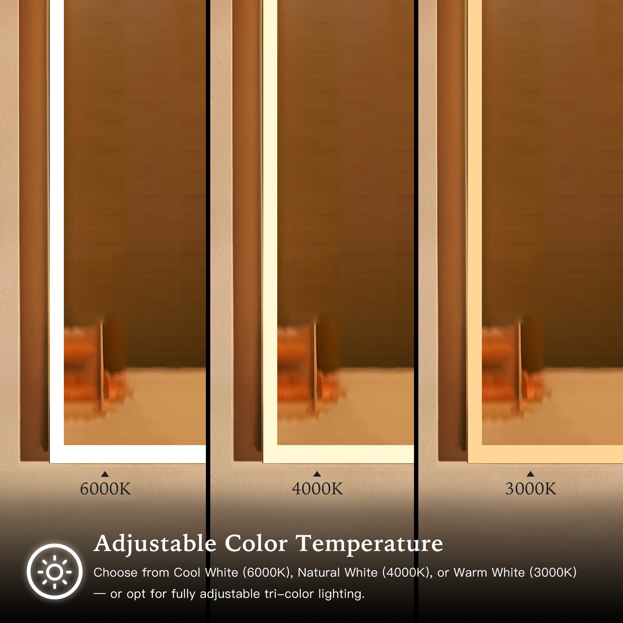 OBERON Custom LED Mirror Medicine Cabinet with Natural Wood Finish