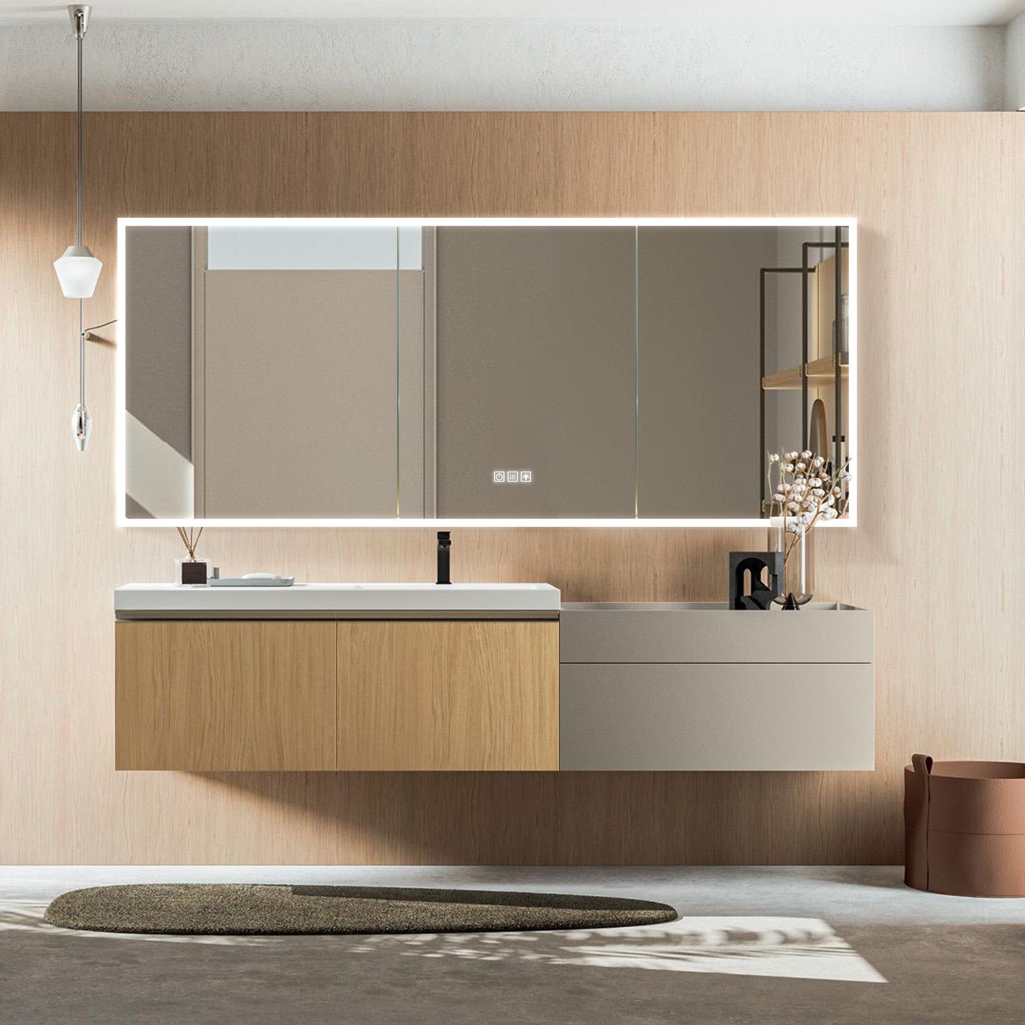 PHOBOS Custom LED Mirror Medicine Cabinet with Triple Door